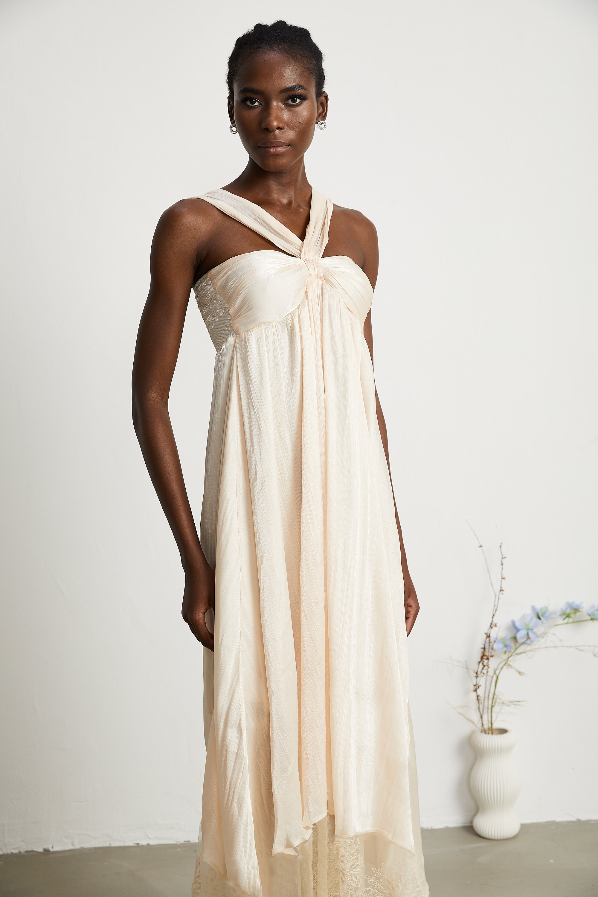 Bérénice lace-hem midi dress (Final Sale-US Only)