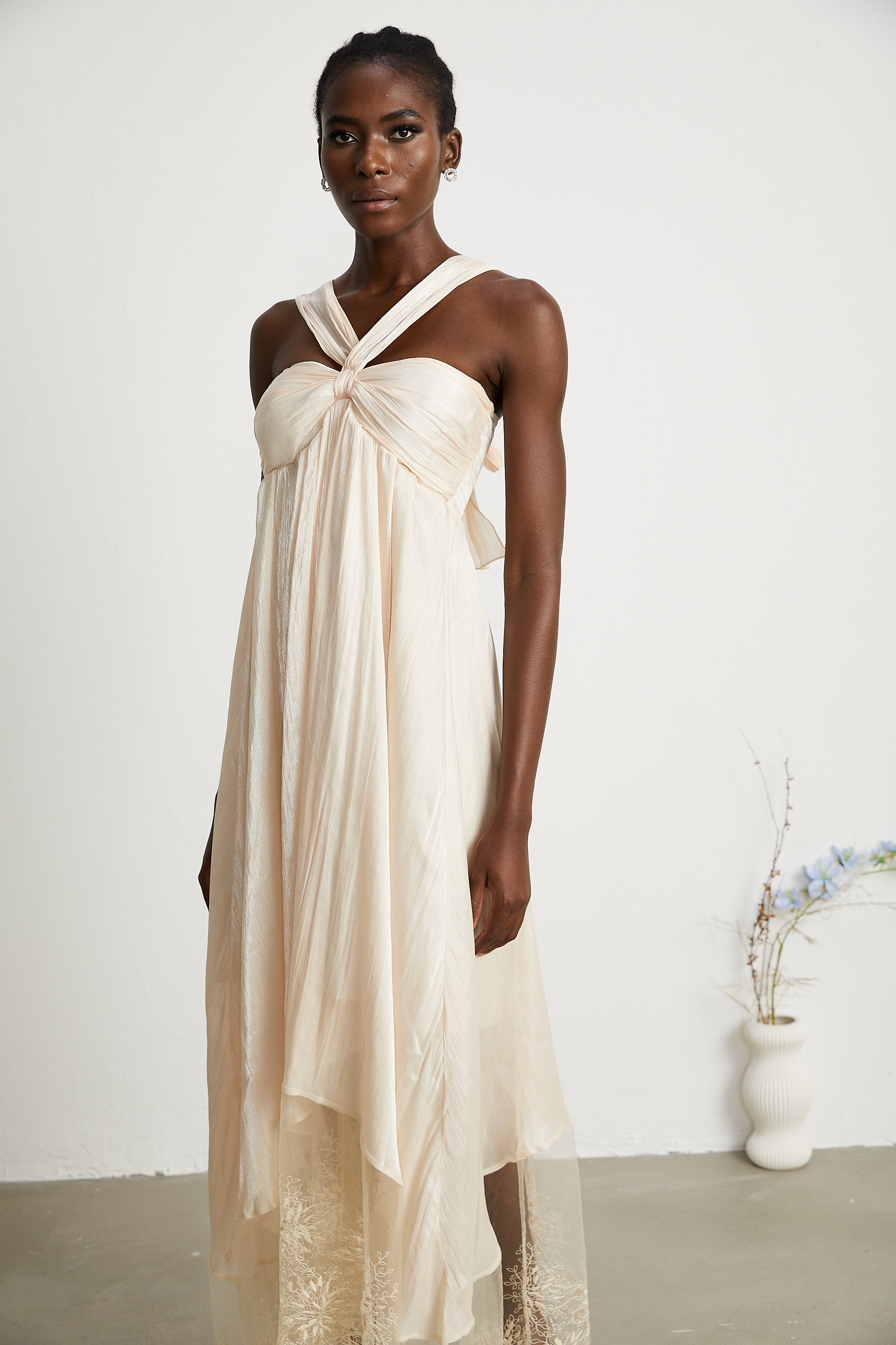 Bérénice lace-hem midi dress (Final Sale-US Only)
