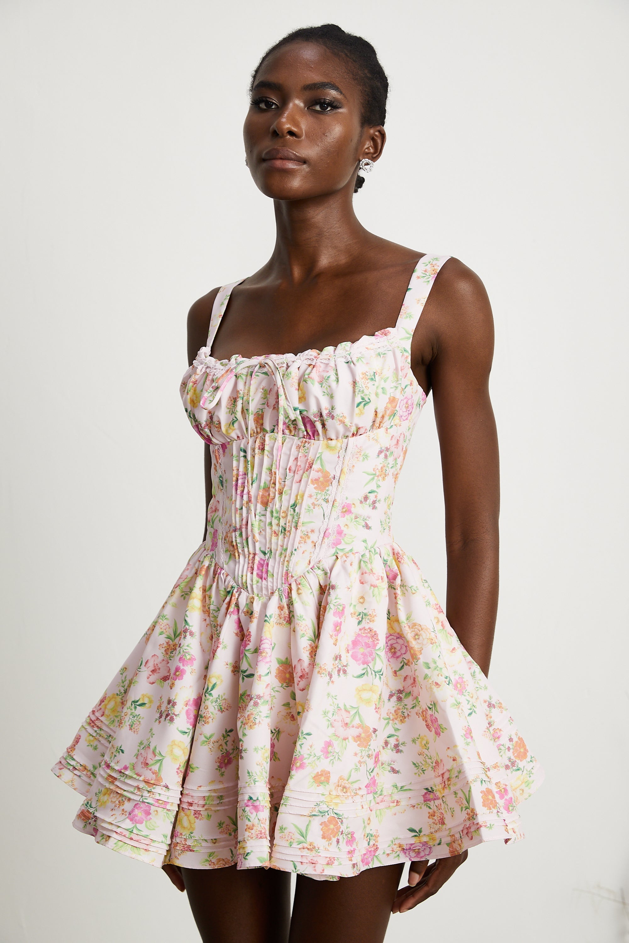 Kara floral-print cotton mini dress (Final Sale)
