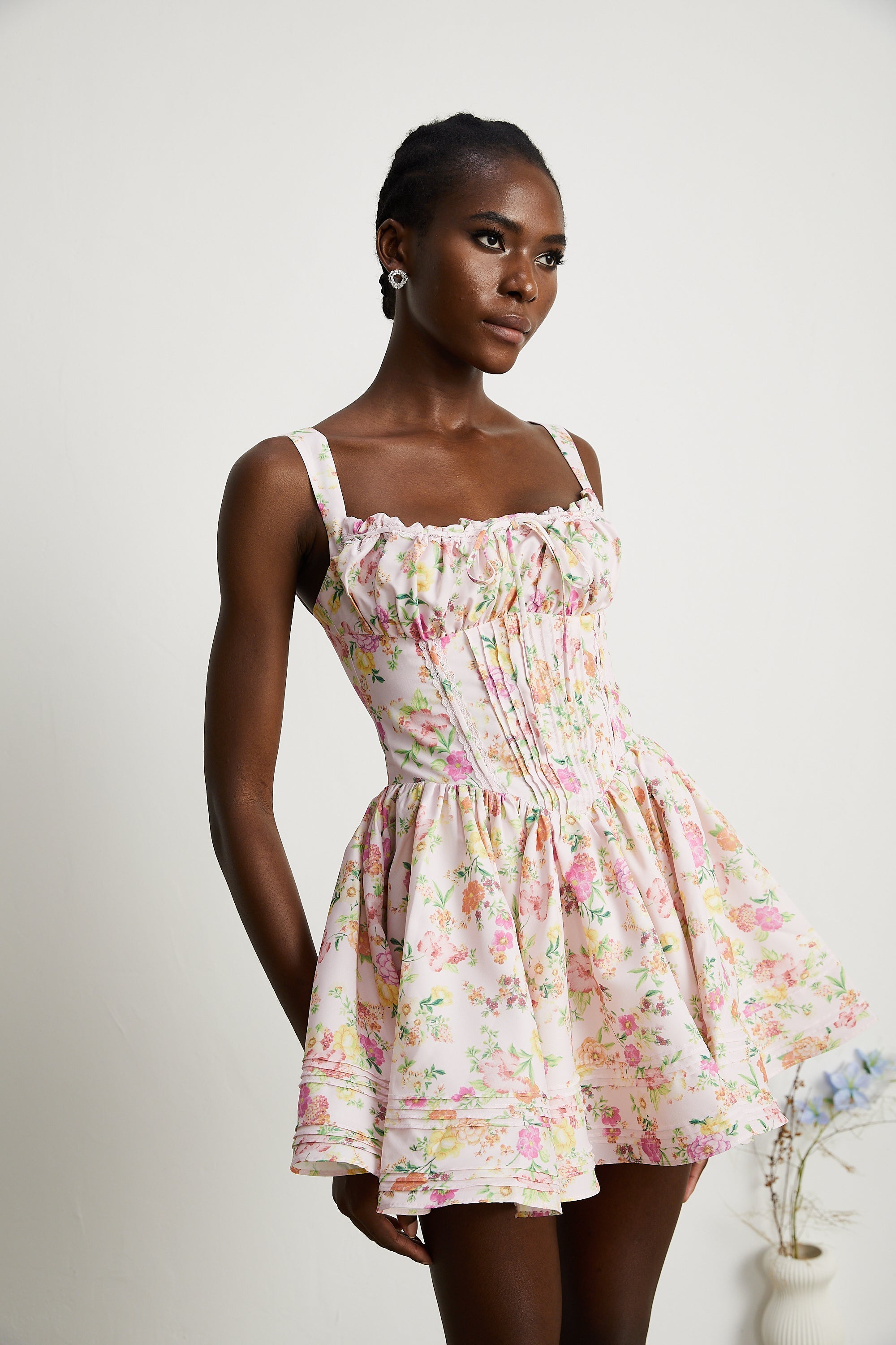 Kara floral-print cotton mini dress (Final Sale)