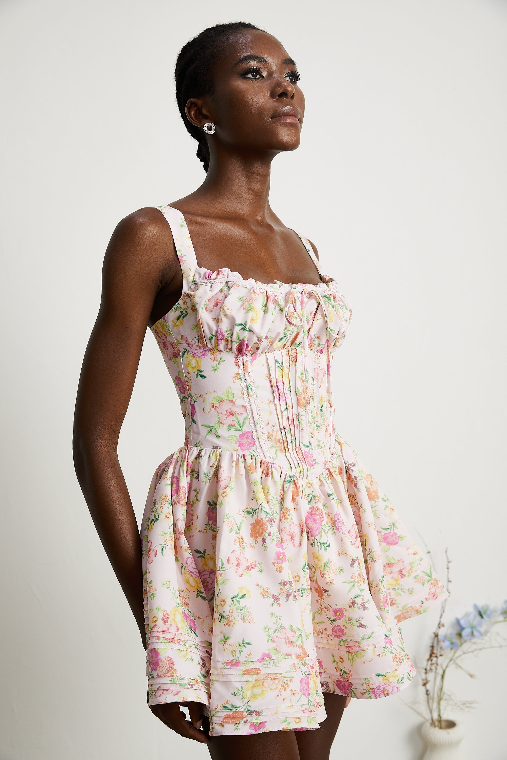 Kara floral-print cotton mini dress (Final Sale)