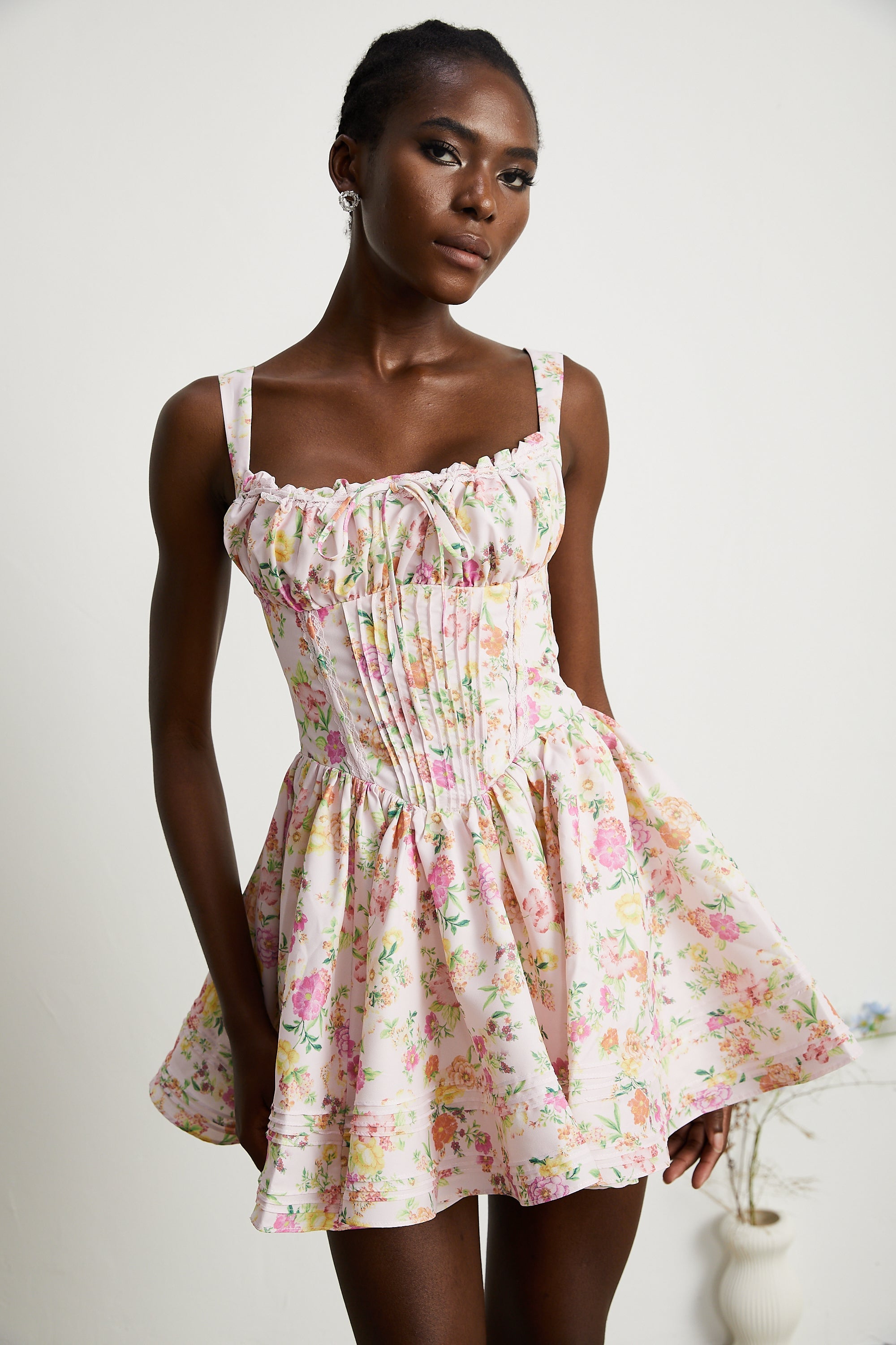 Kara floral-print cotton mini dress (Final Sale)
