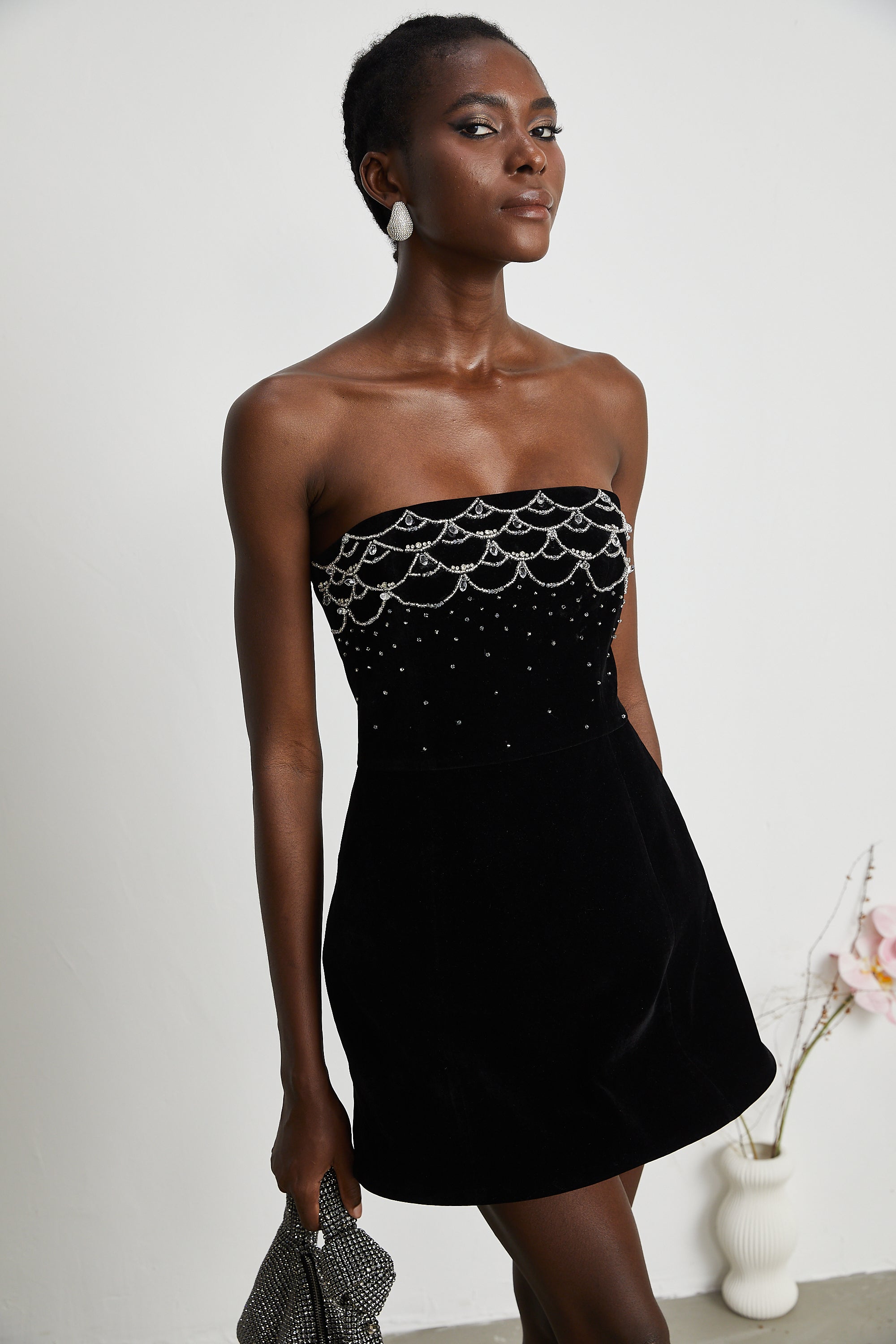 Sandrine crystal-embellished velvet mini dress (Final Sale-US Only)