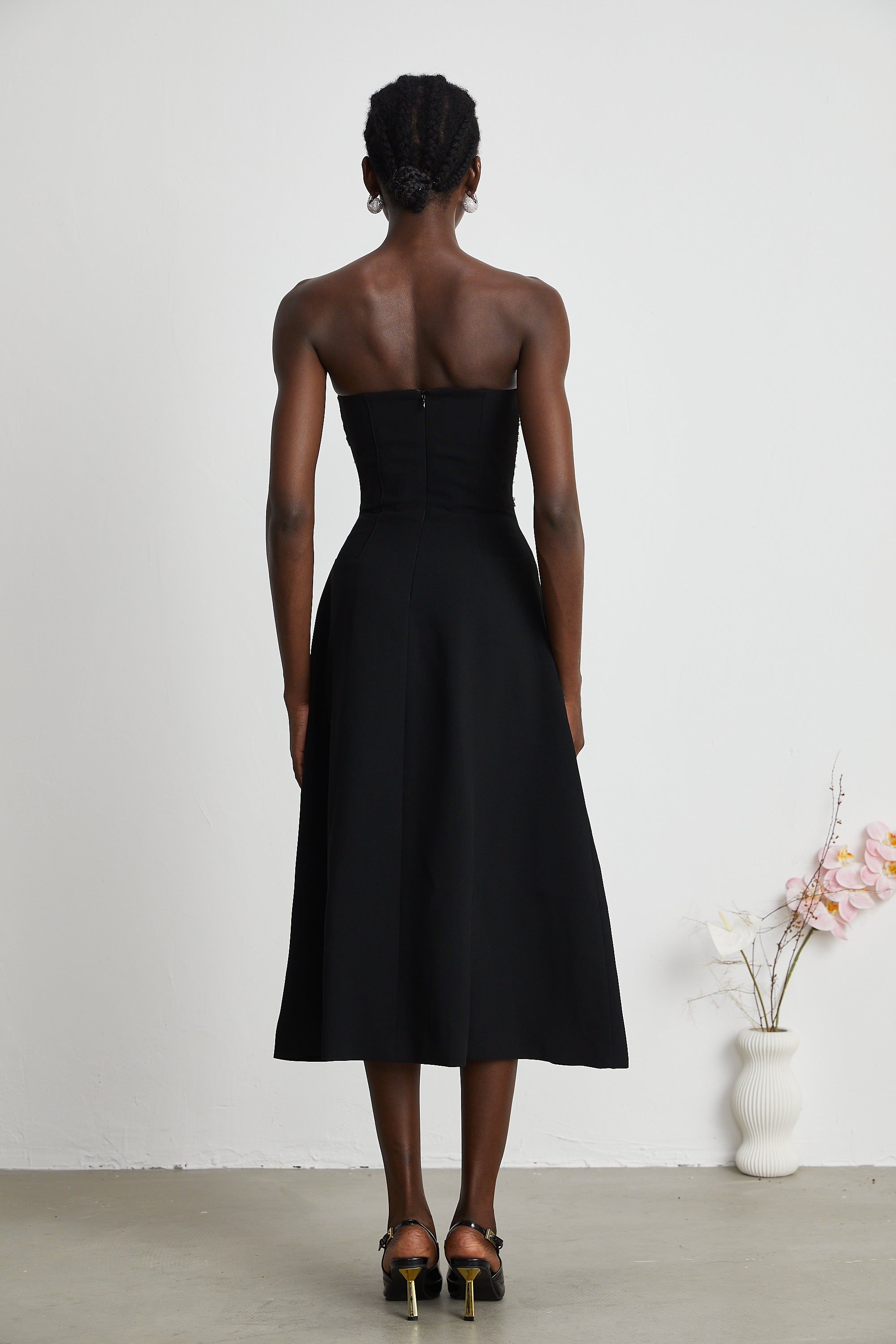 Melisande black embellished midi dress (Final Sale-US Only)