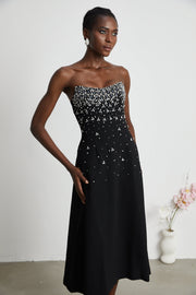 Melisande black embellished midi dress (Final Sale-US Only)