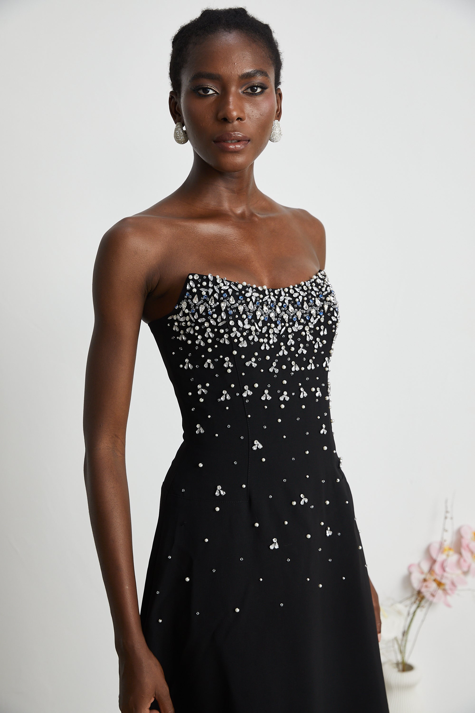 Melisande black embellished midi dress (Final Sale-US Only)