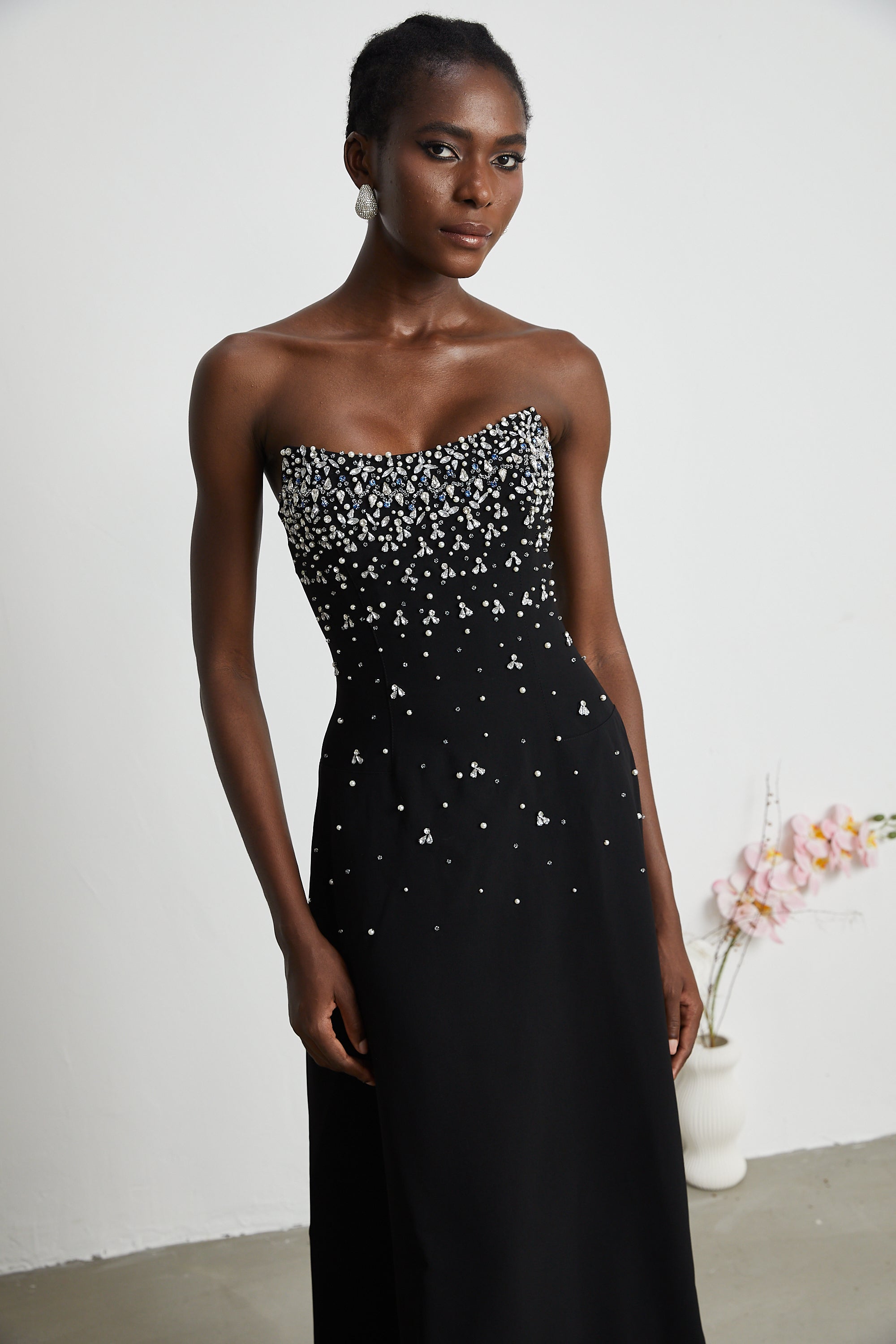 Melisande black embellished midi dress (Final Sale-US Only)