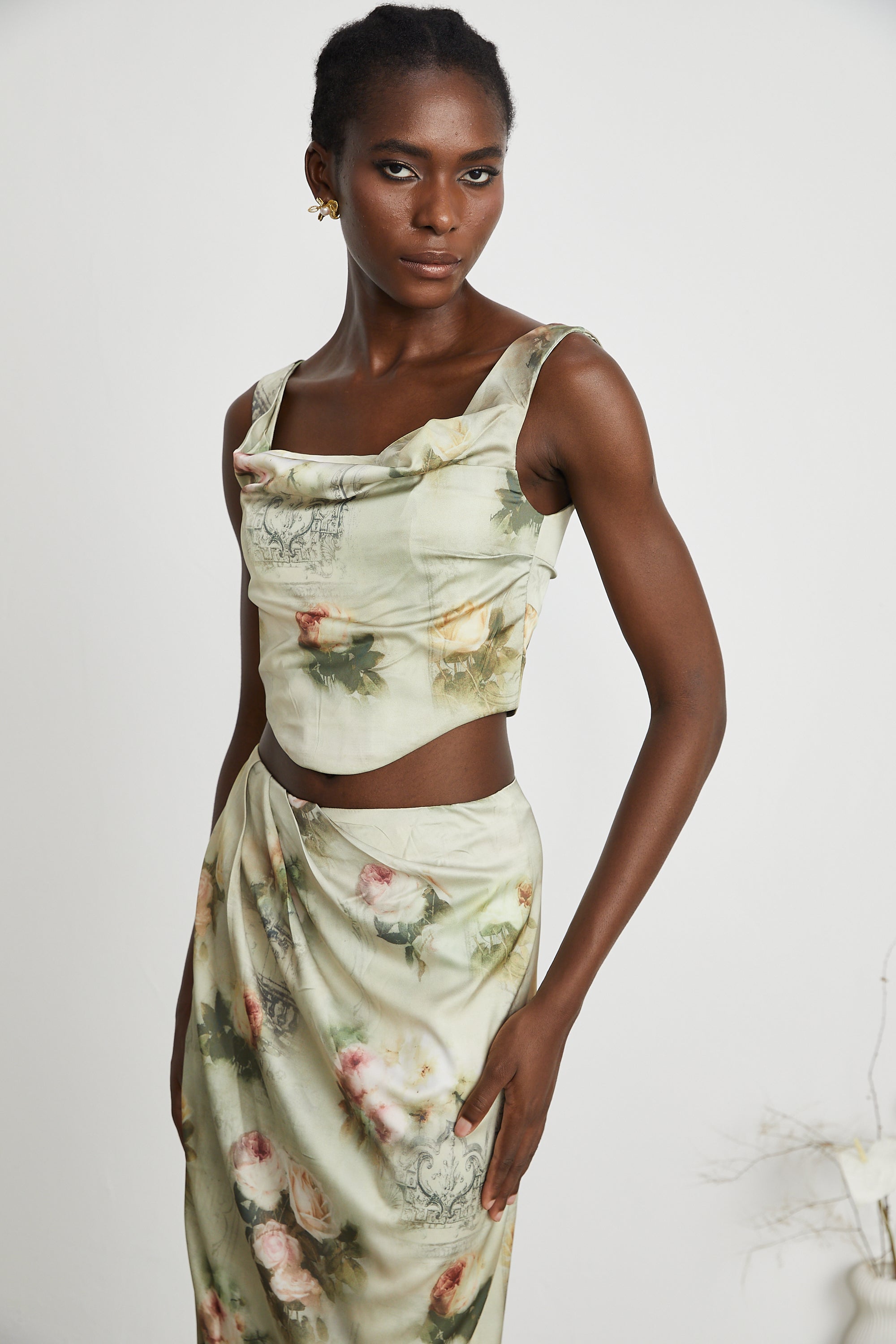 Viviane floral-print top & skirt matching set (Final Sale-US Only)