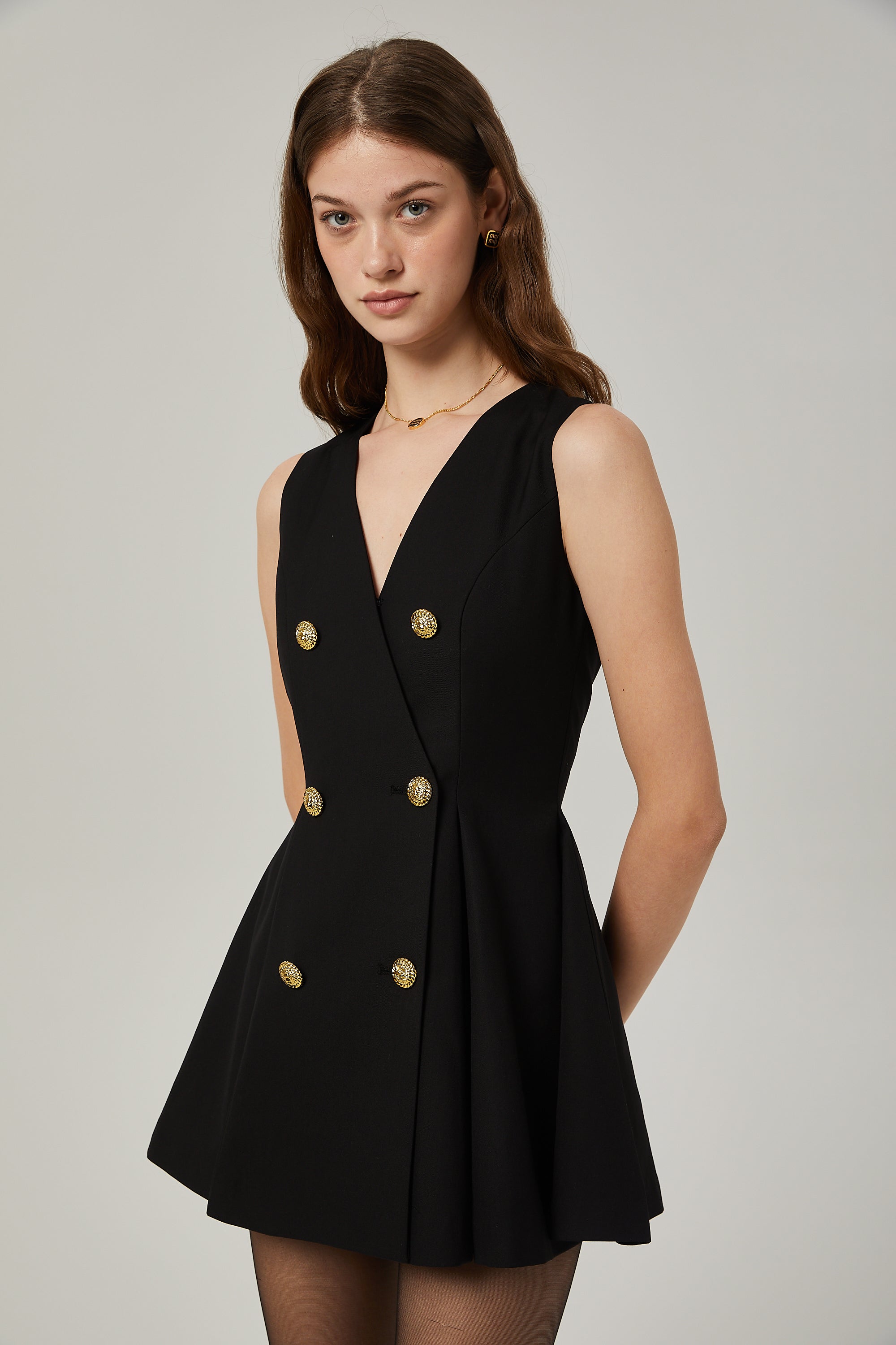 Amira double-breasted flared mini dress (US Only)