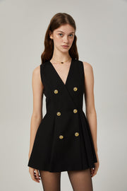 Amira double-breasted flared mini dress