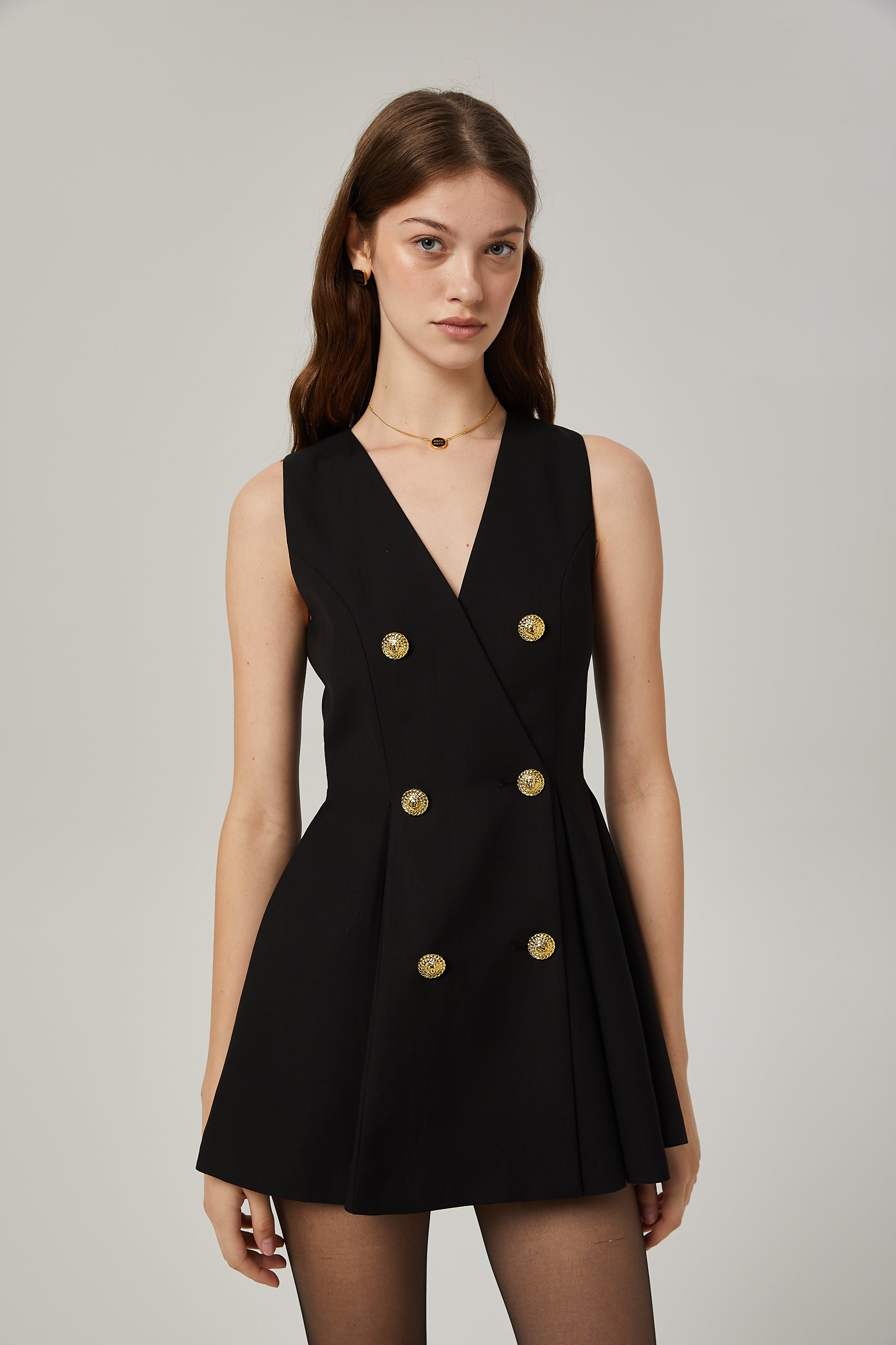 Amira double-breasted flared mini dress (US Only)