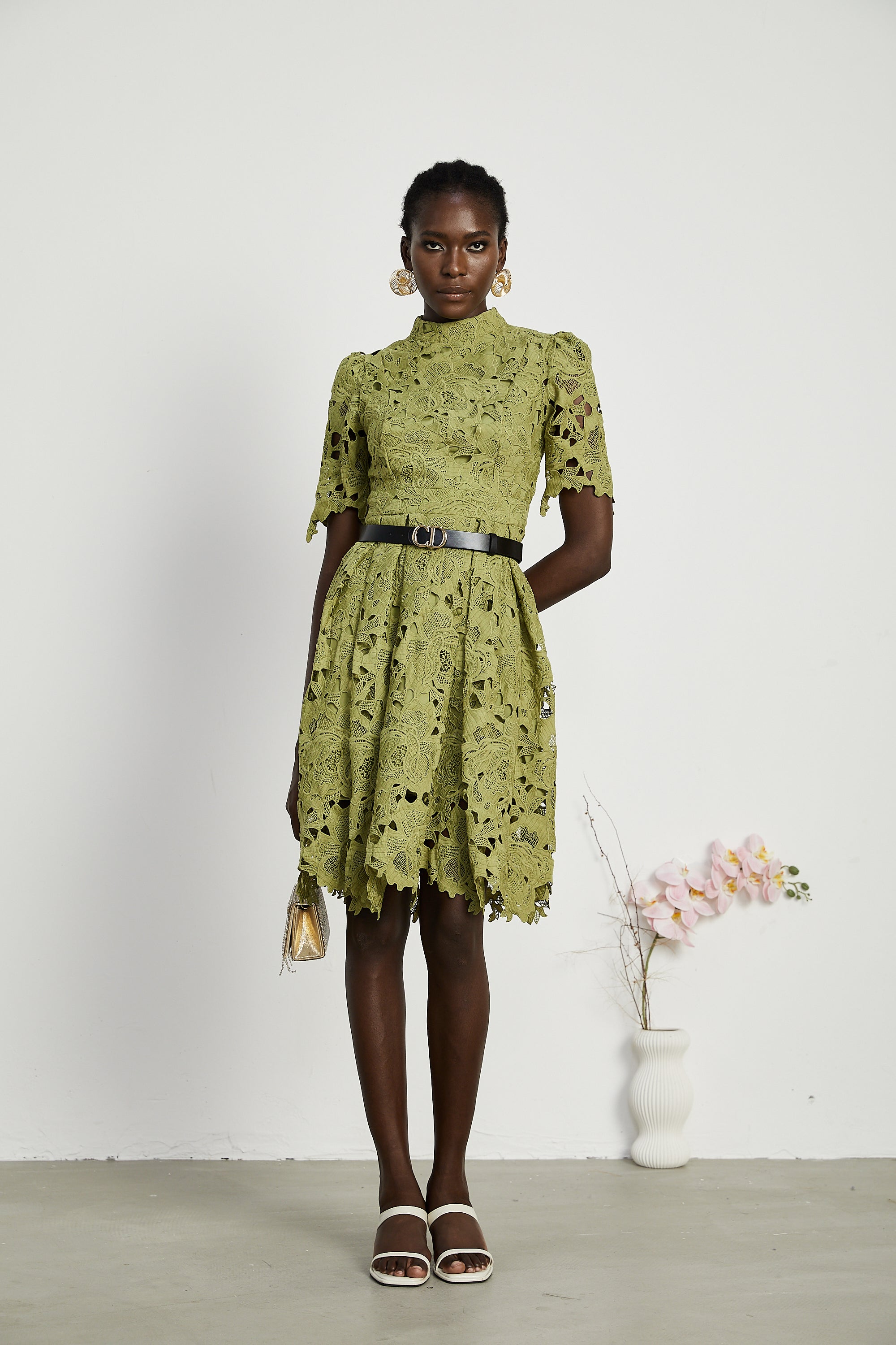 Valérie cut-out embroidered mini dress