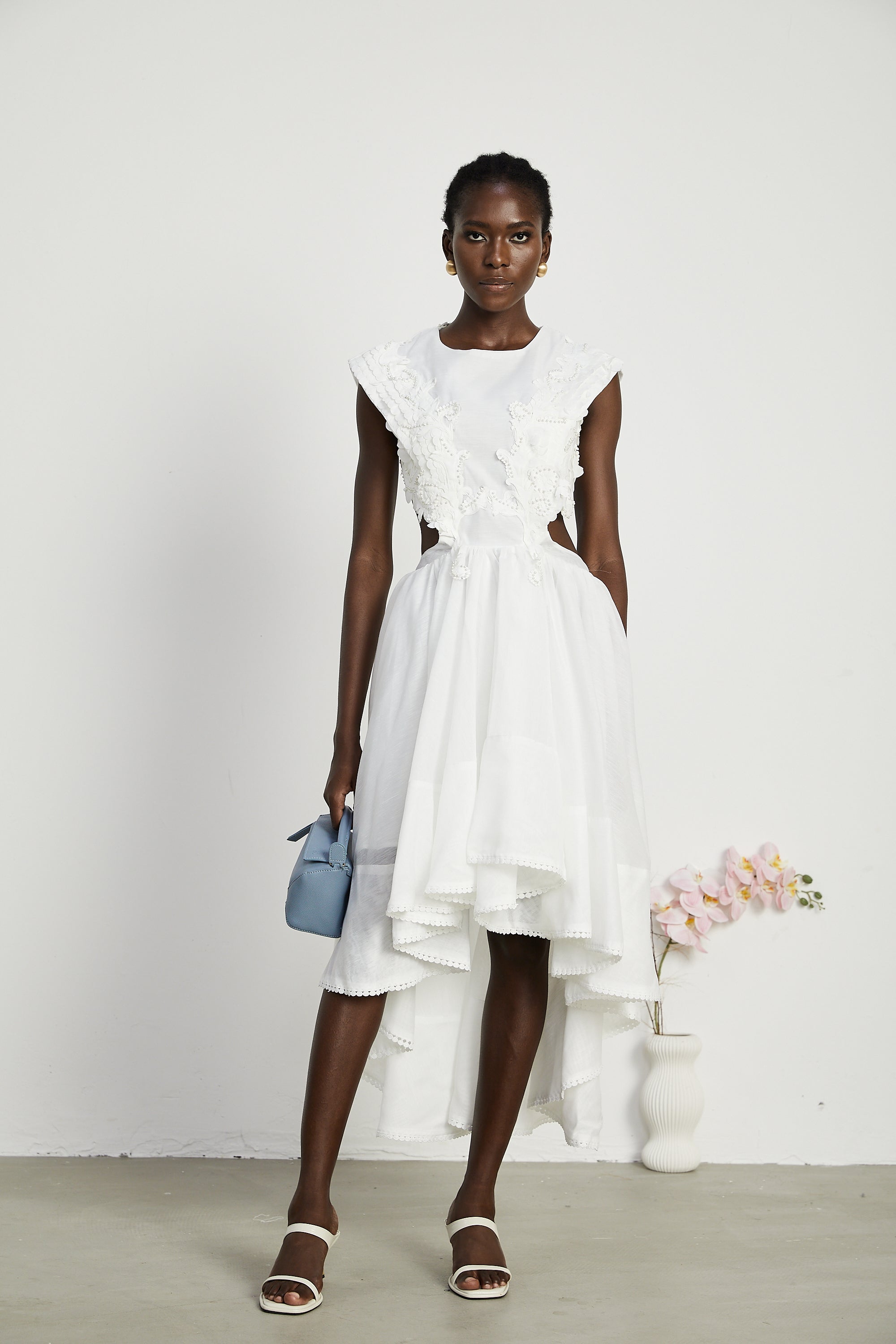 Clémence faux-pearl embellished midi dress (US Only)