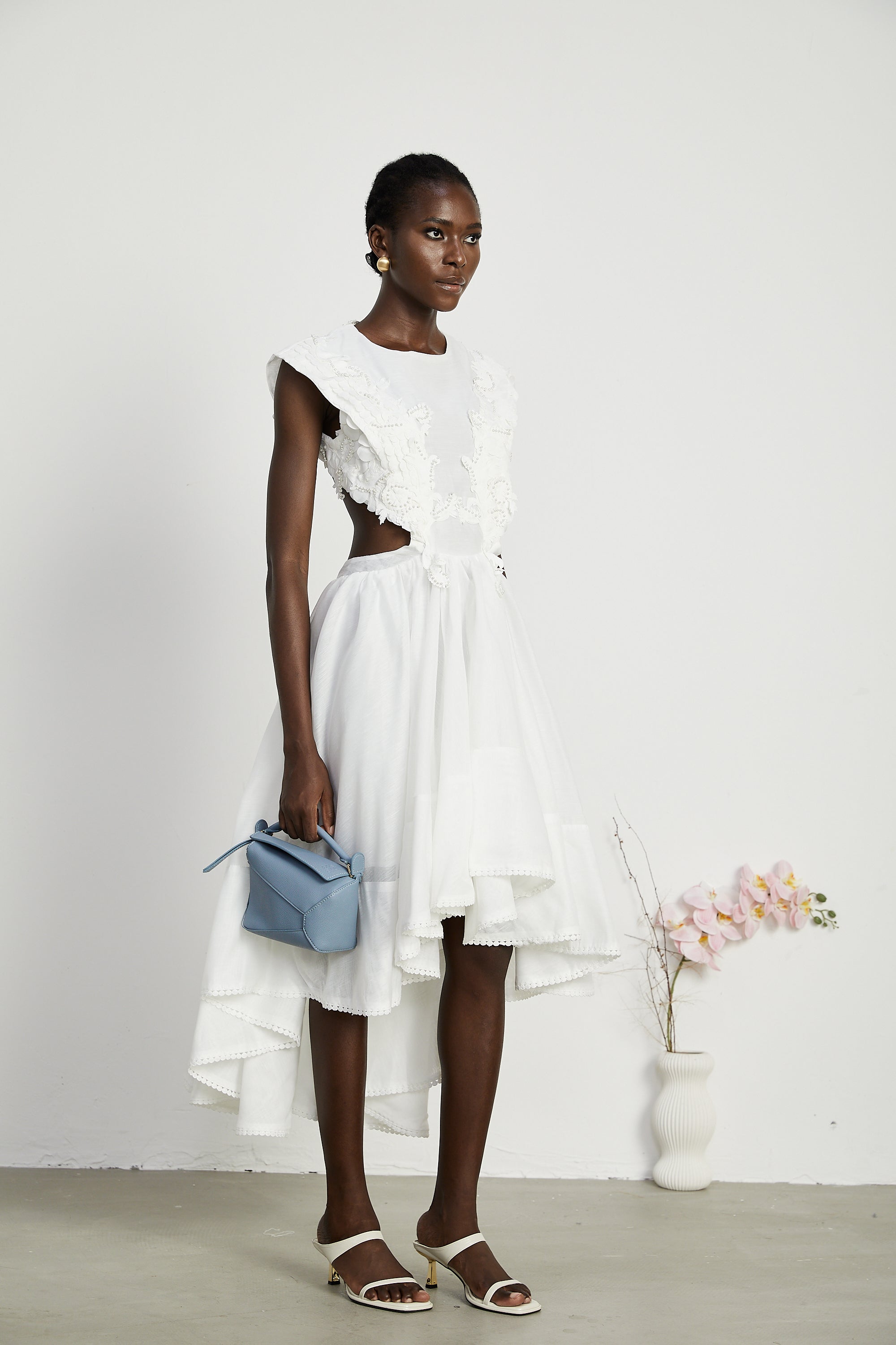Clémence faux-pearl embellished midi dress (US Only)