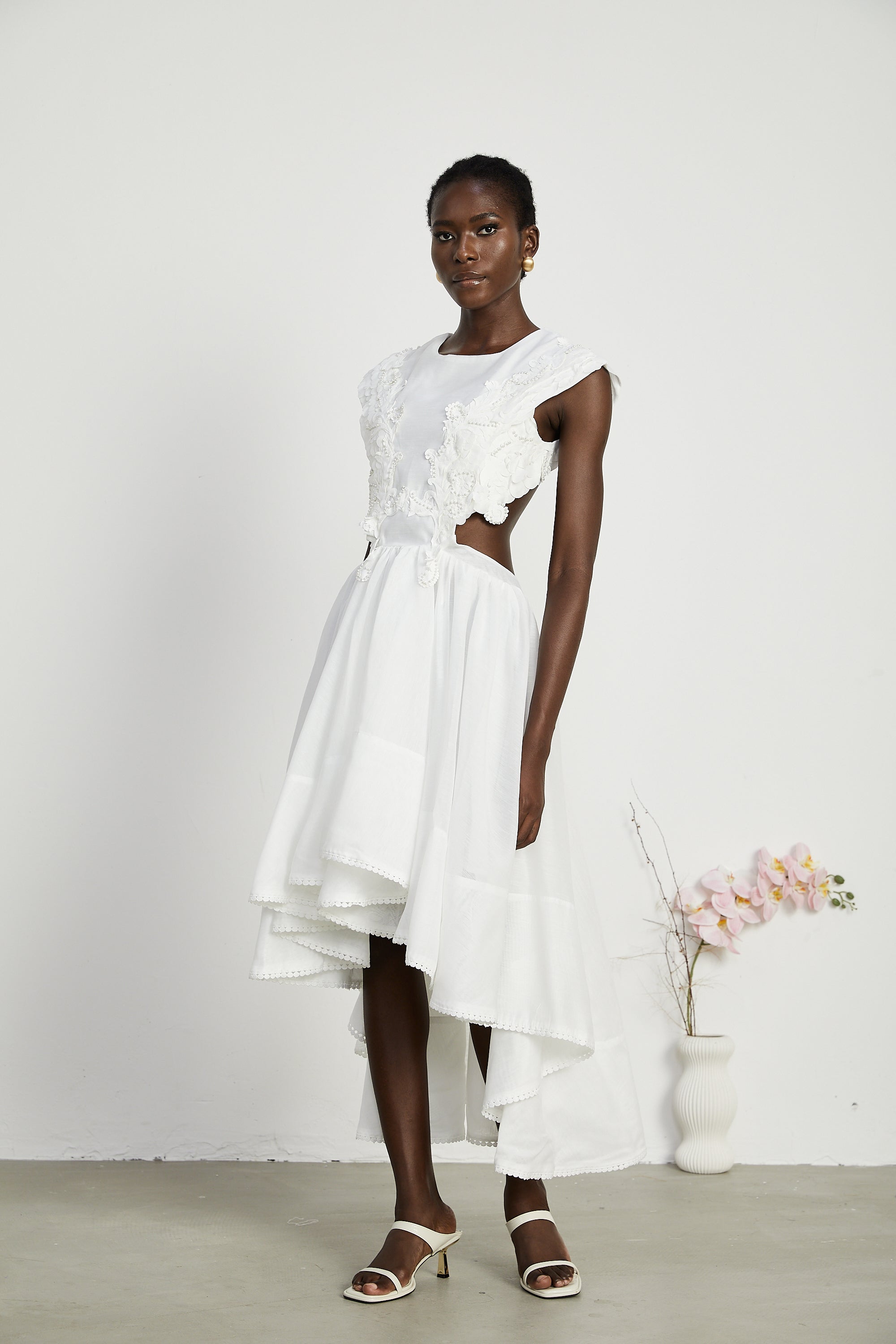 Clémence faux-pearl embellished midi dress (US Only)