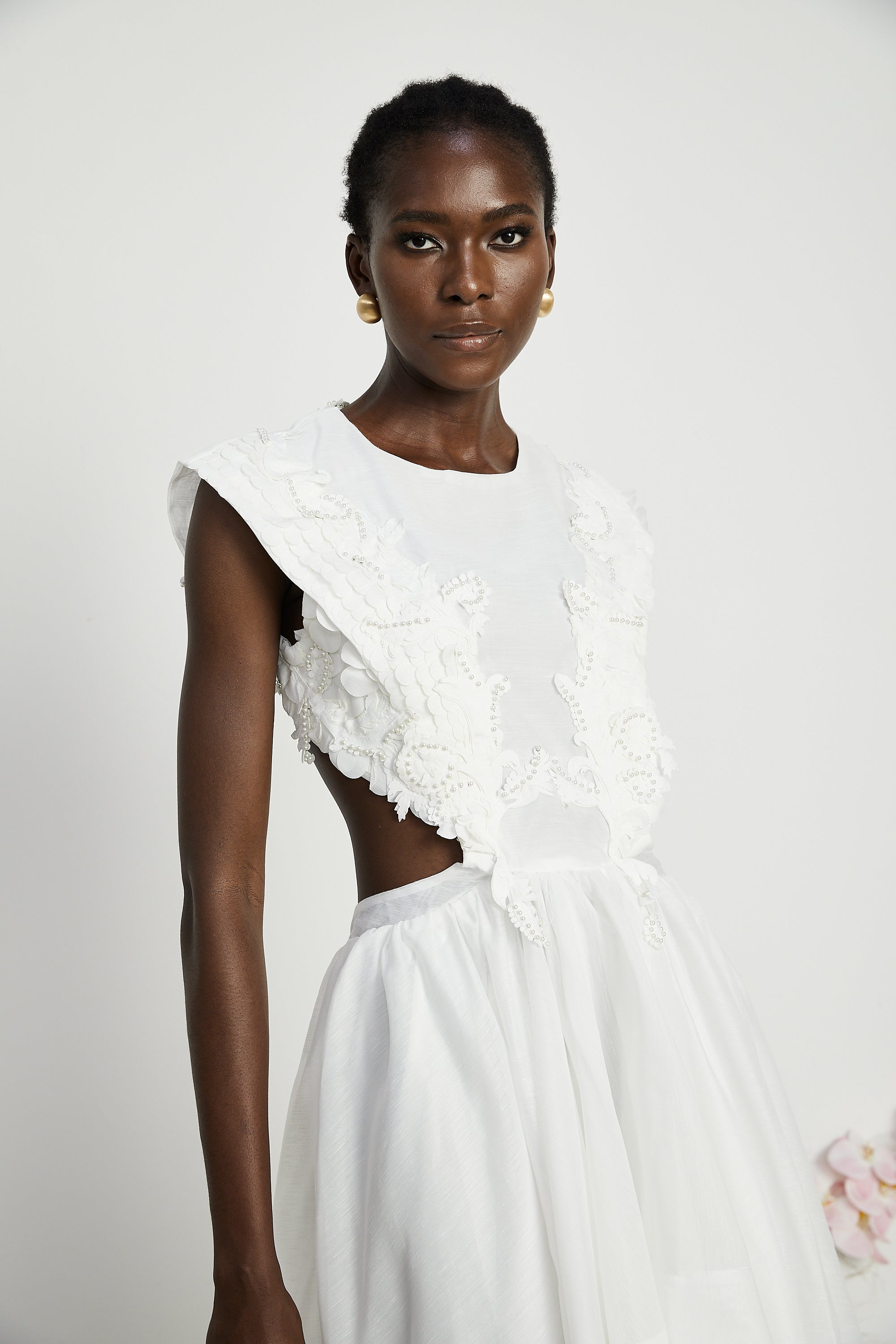 Clémence faux-pearl embellished midi dress (US Only)