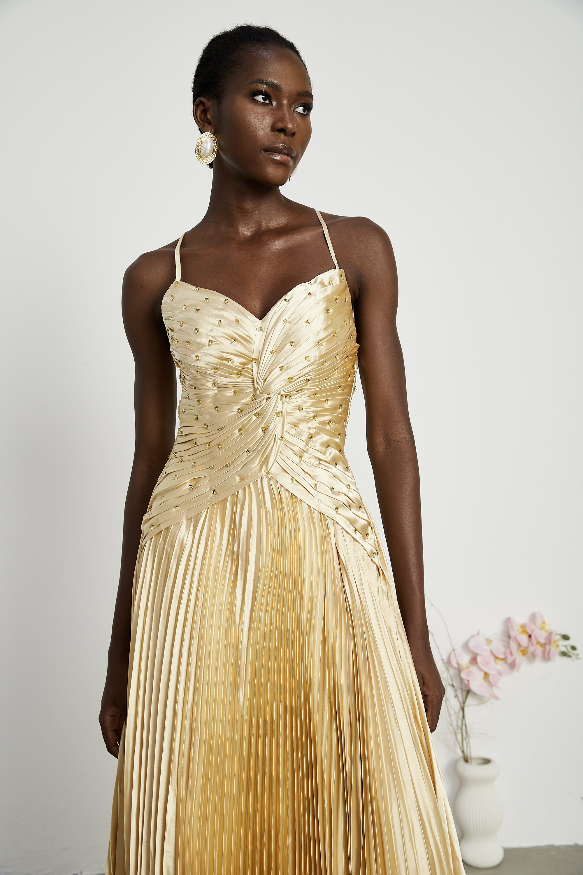 Eline pleated maxi dress (Final Sale-US Only)