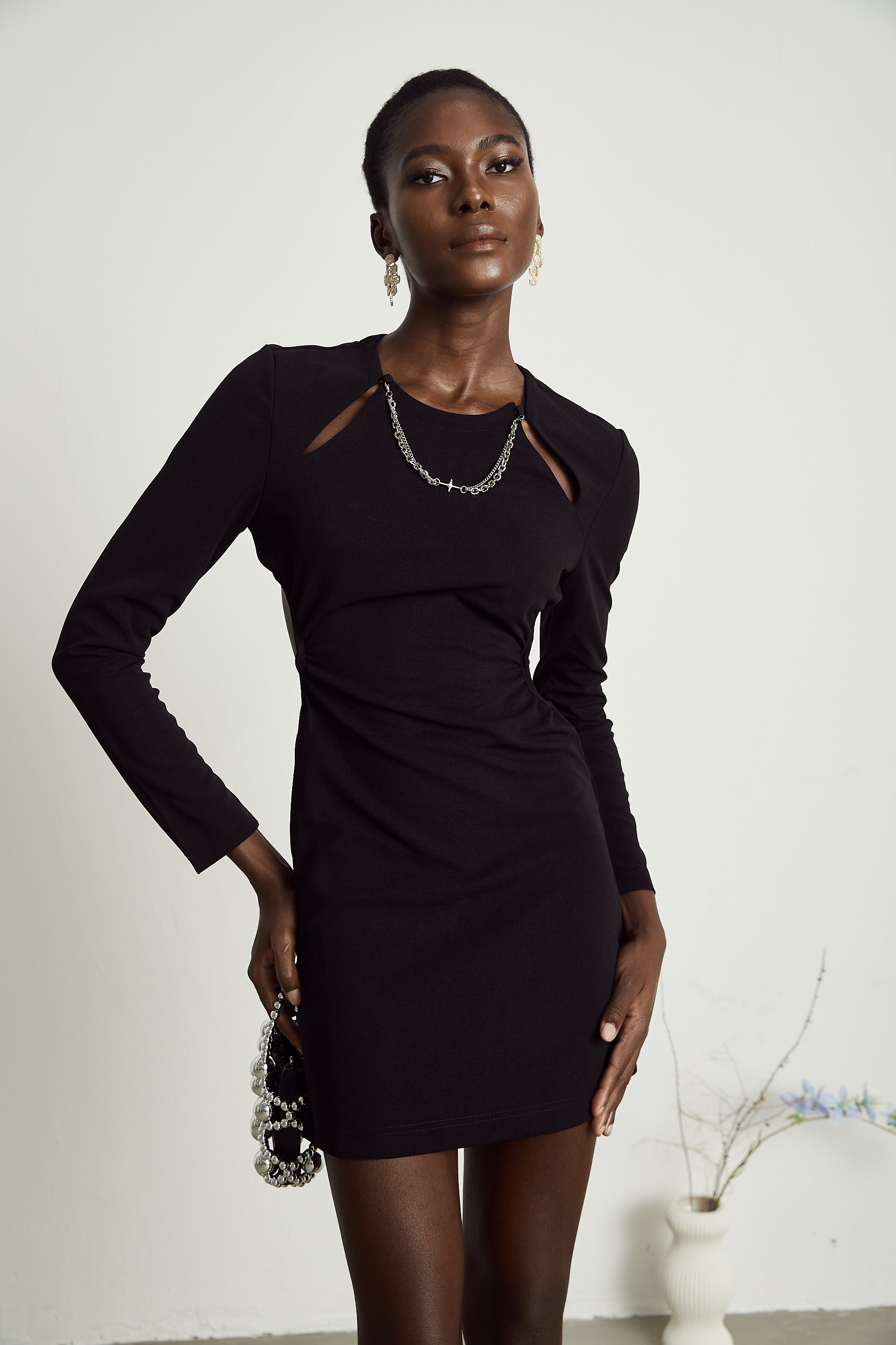 Next Level-off-shoulder waist cut-out dress (Final Sale-US Only)