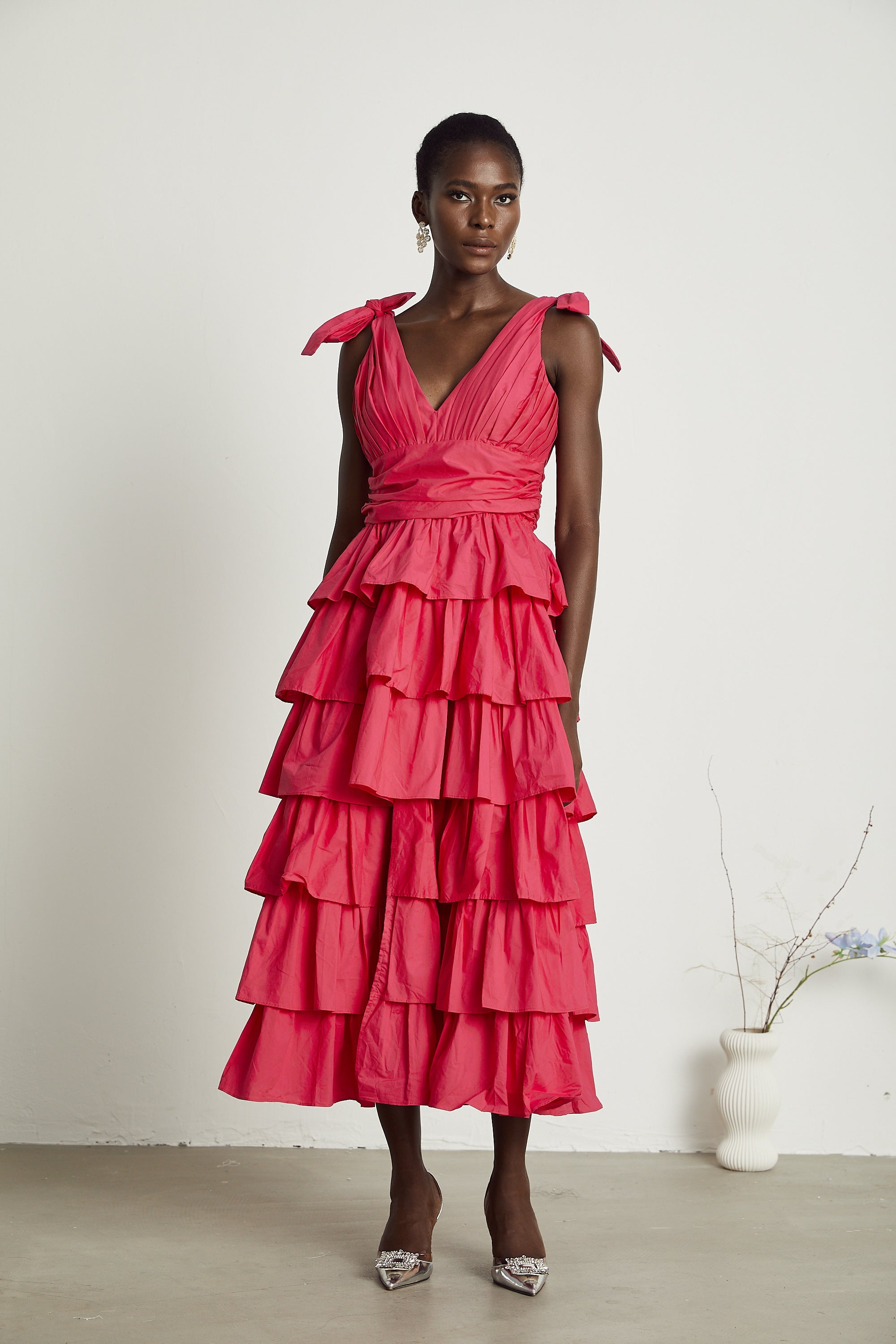 Émilienne tiered ruffled midi dress (US Only)