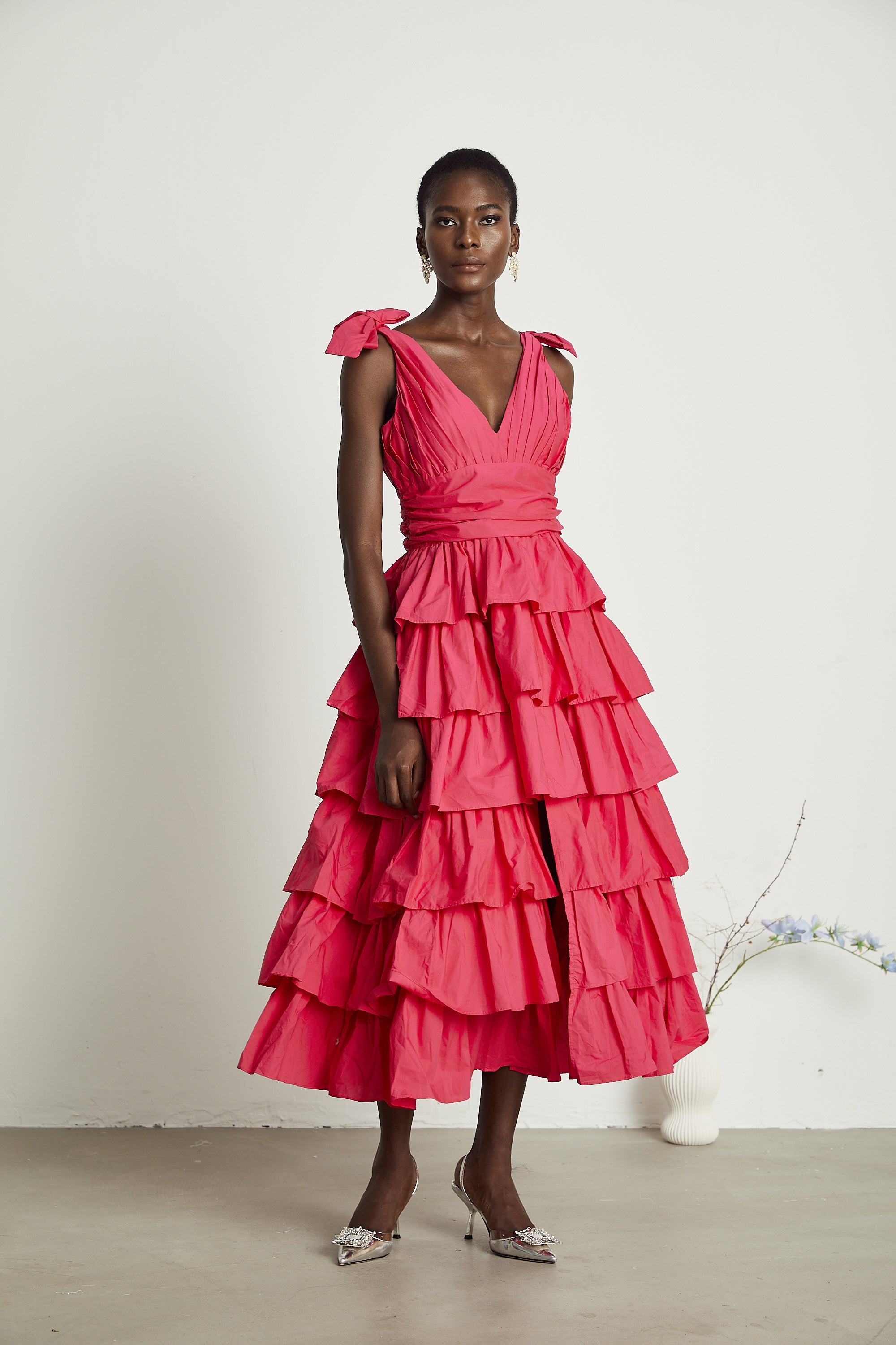 Émilienne tiered ruffled midi dress (US Only)