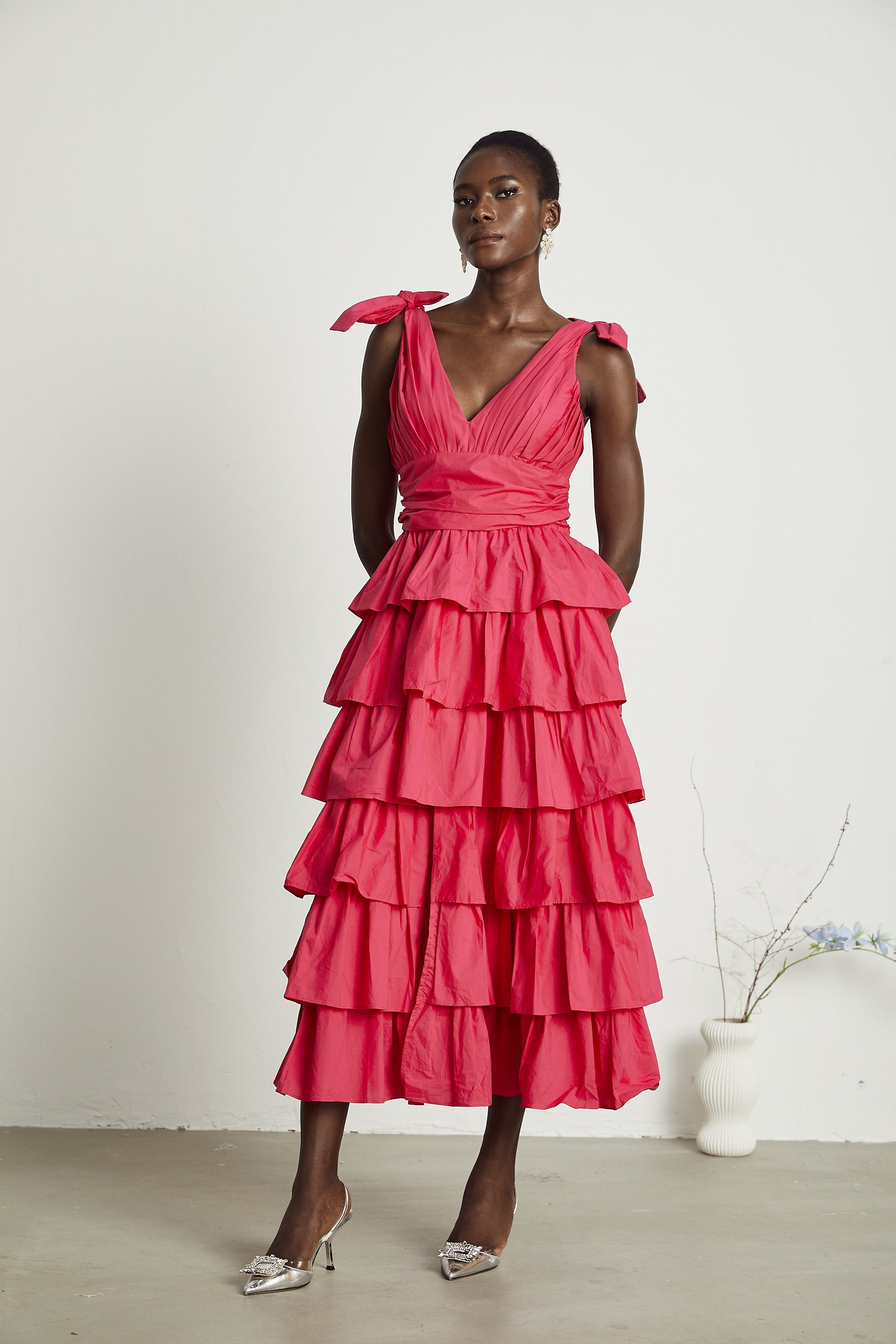 Émilienne tiered ruffled midi dress (US Only)