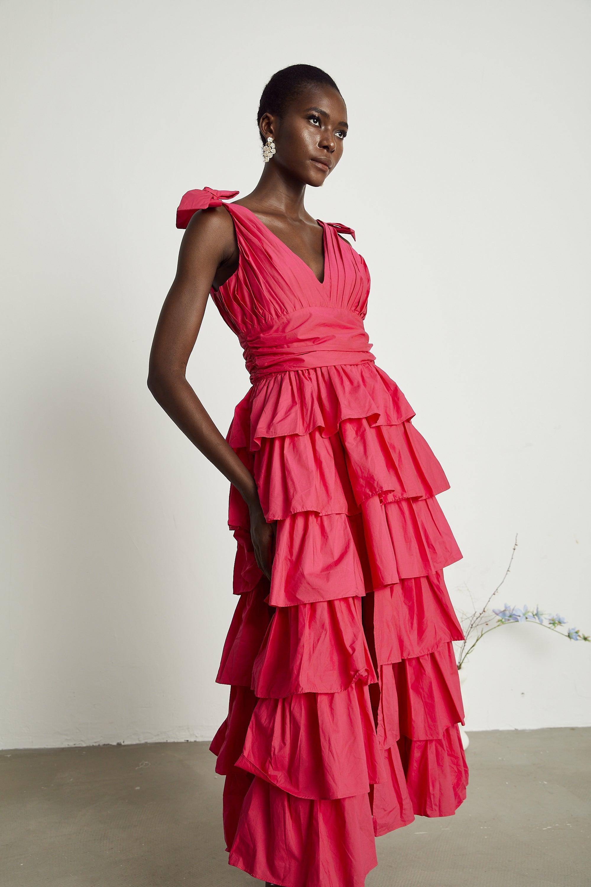 Émilienne tiered ruffled midi dress (US Only)