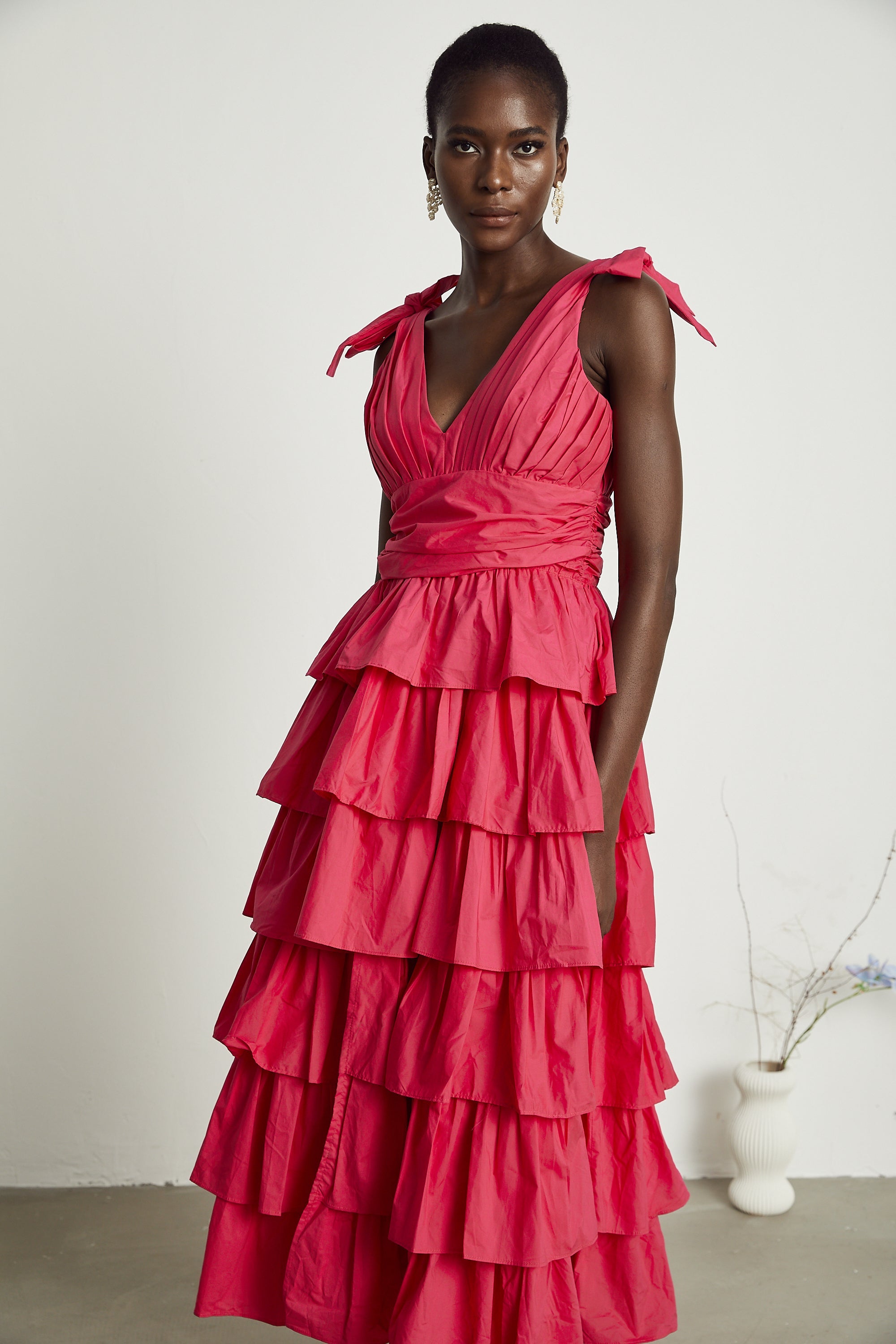 Émilienne tiered ruffled midi dress (US Only)