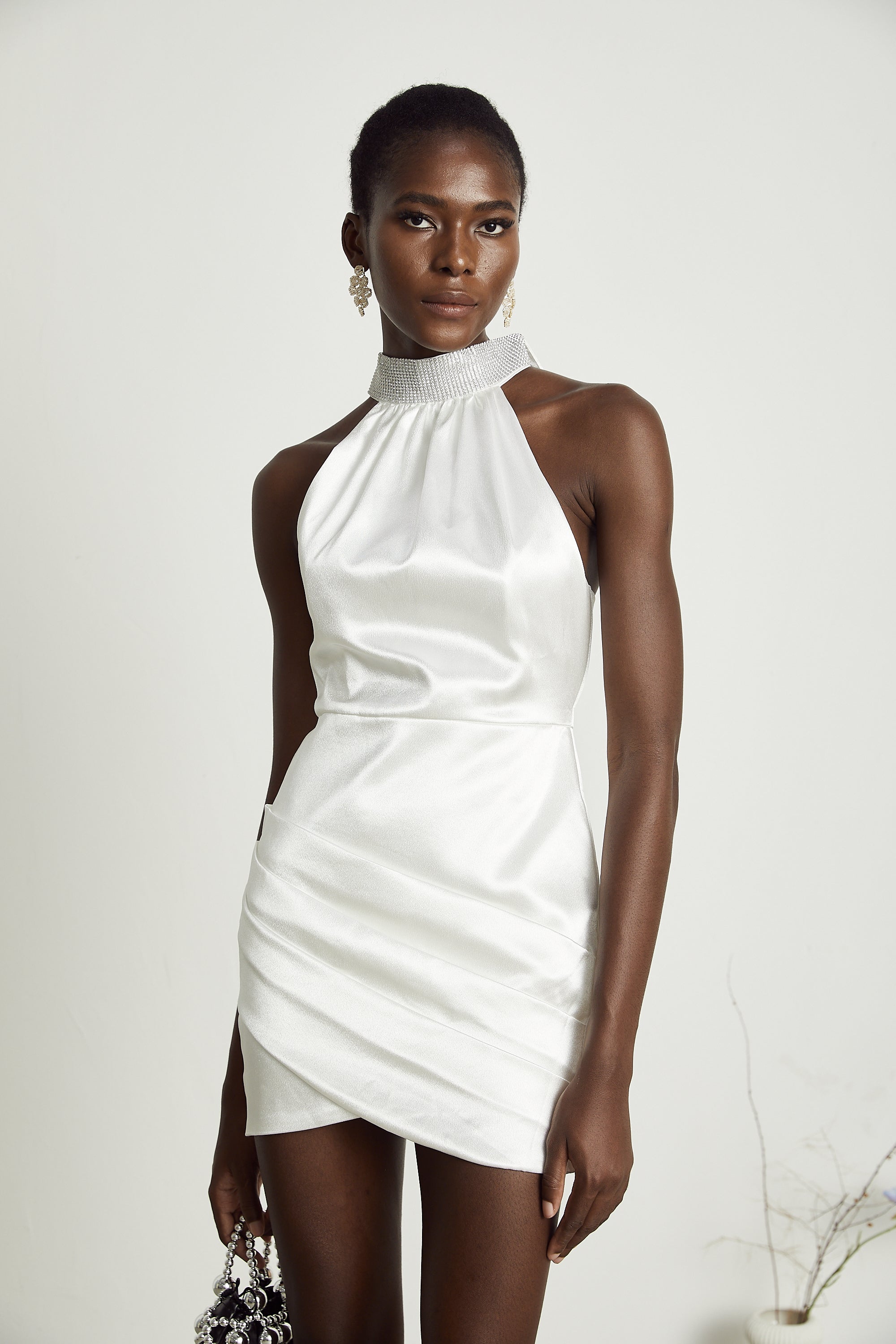 Tahiti embellished asymmetrical mini dress (US Only)