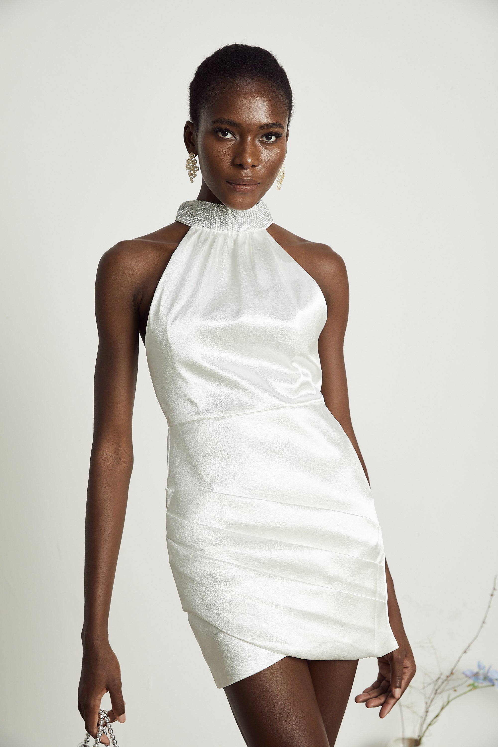 Tahiti embellished asymmetrical mini dress (US Only)