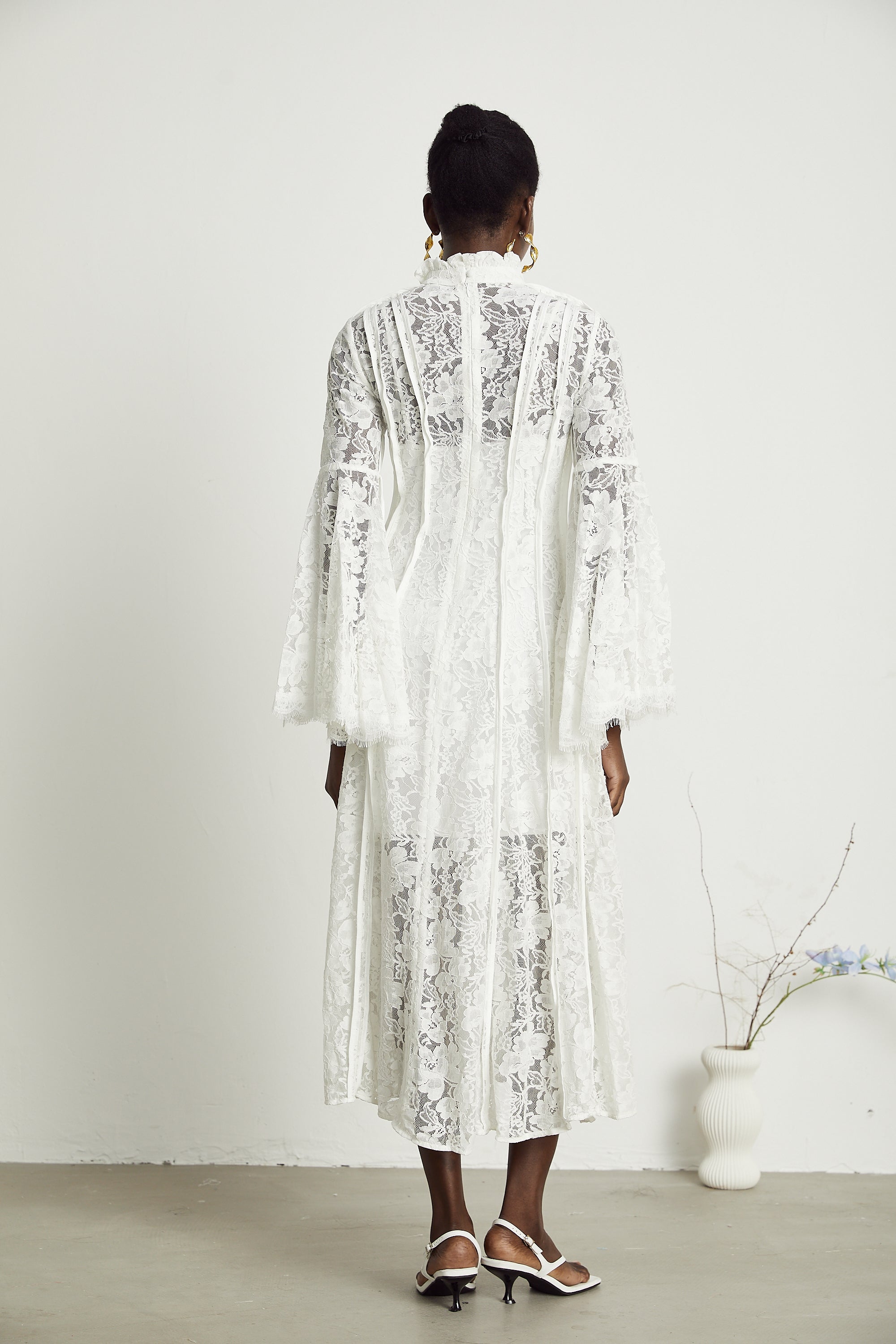 Céline lace cut-out midi dress