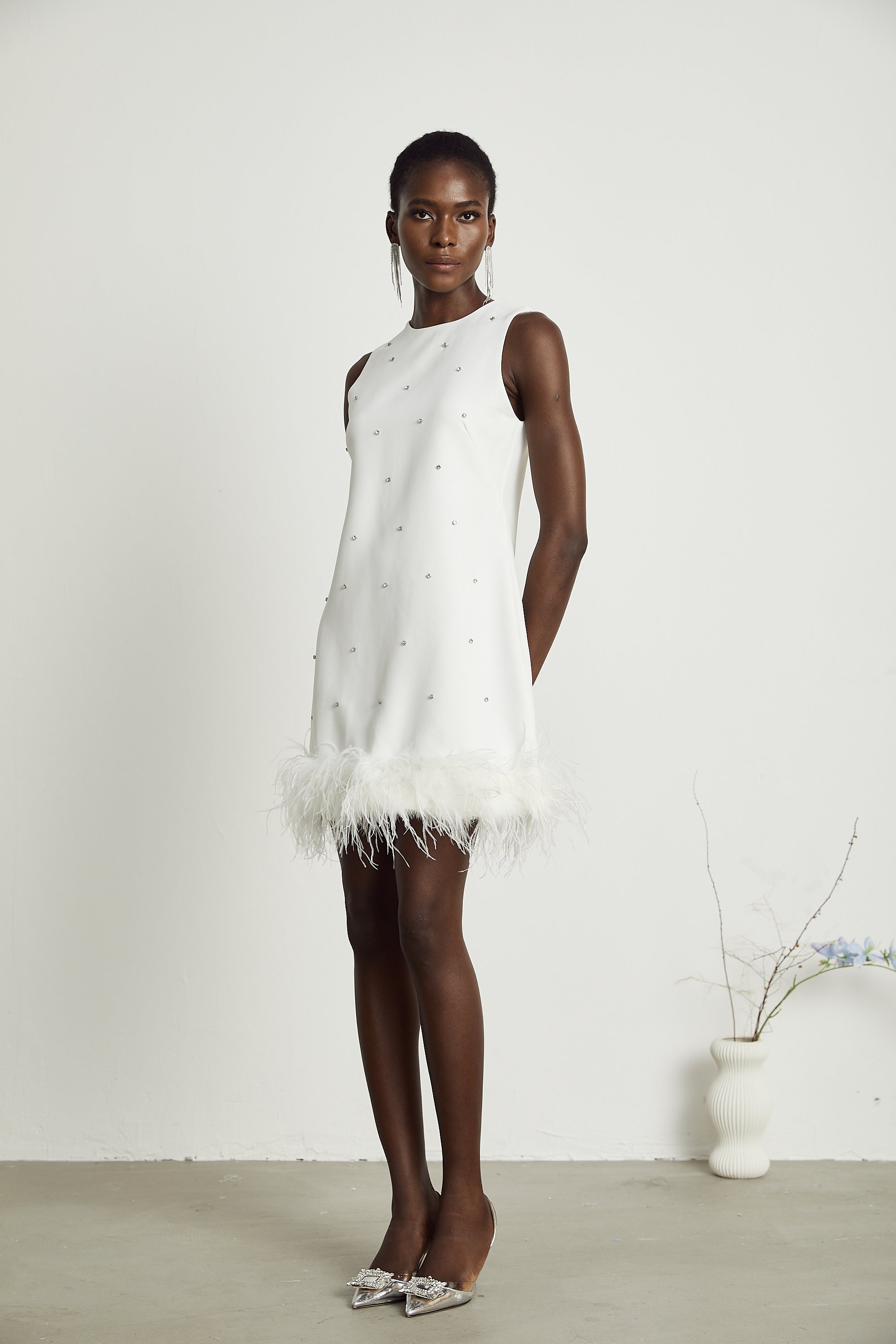 Faena embellished feather-hem mini dress (Final Sale-US Only)