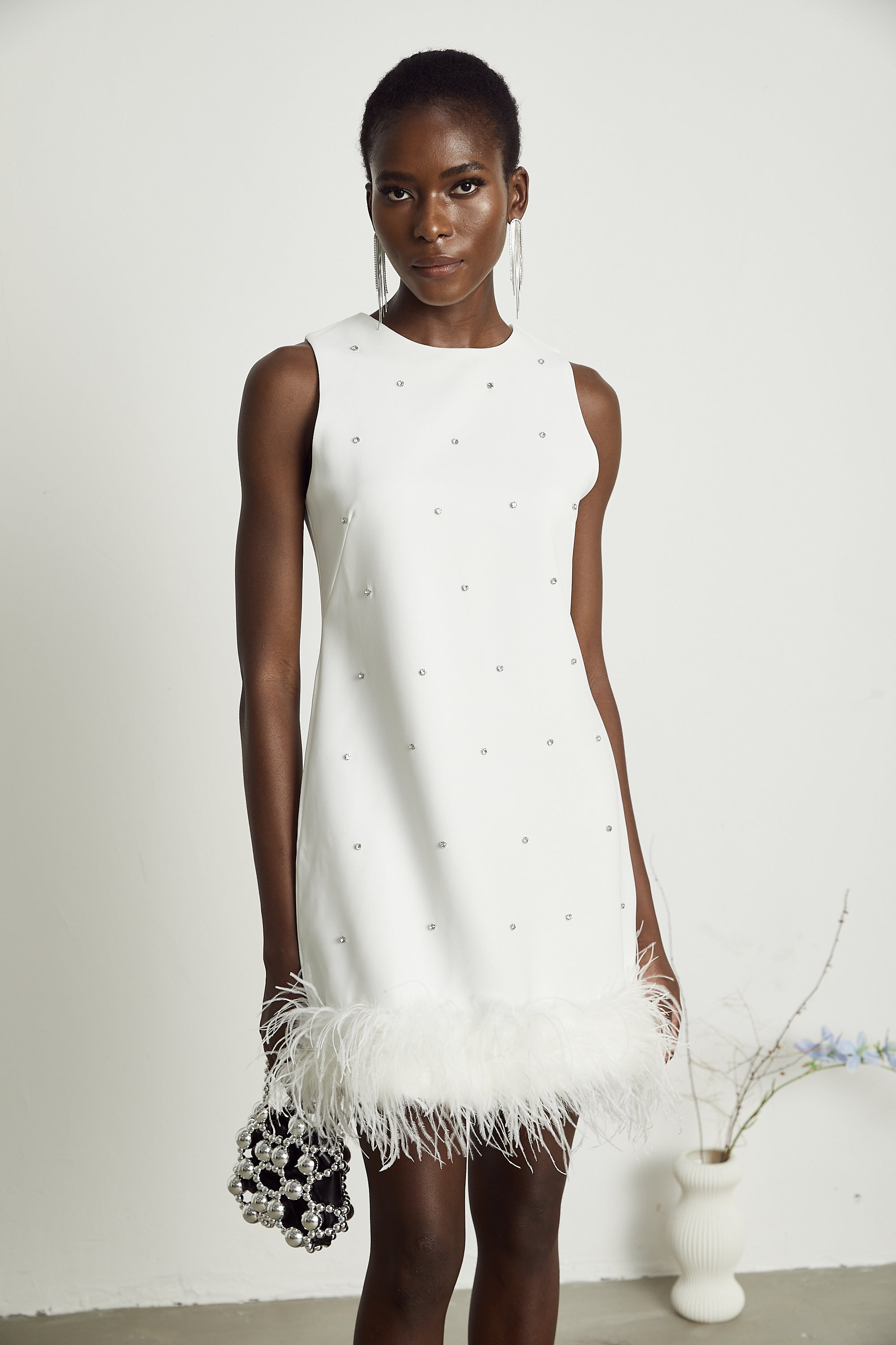 Faena embellished feather-hem mini dress (Final Sale-US Only)