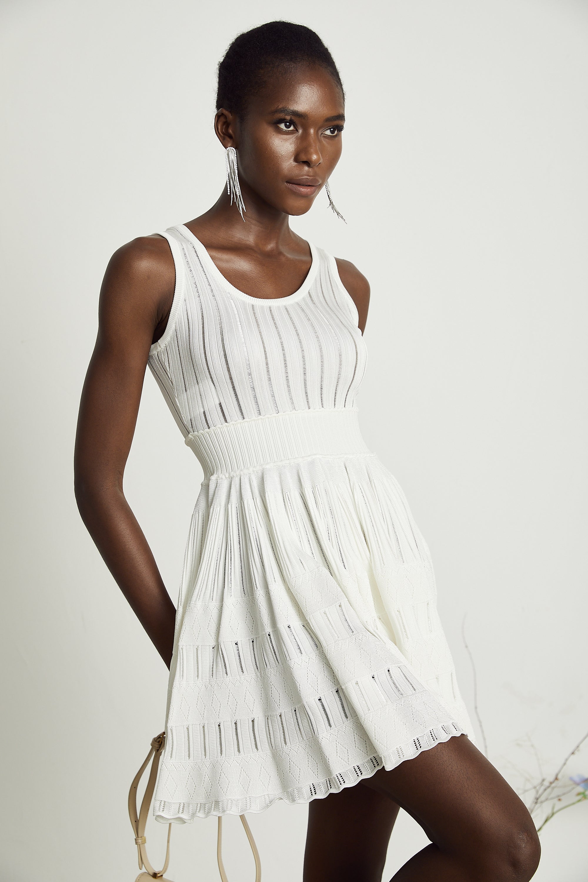 Noémie white cut-out pleated mini dress (Final Sale-US Only)