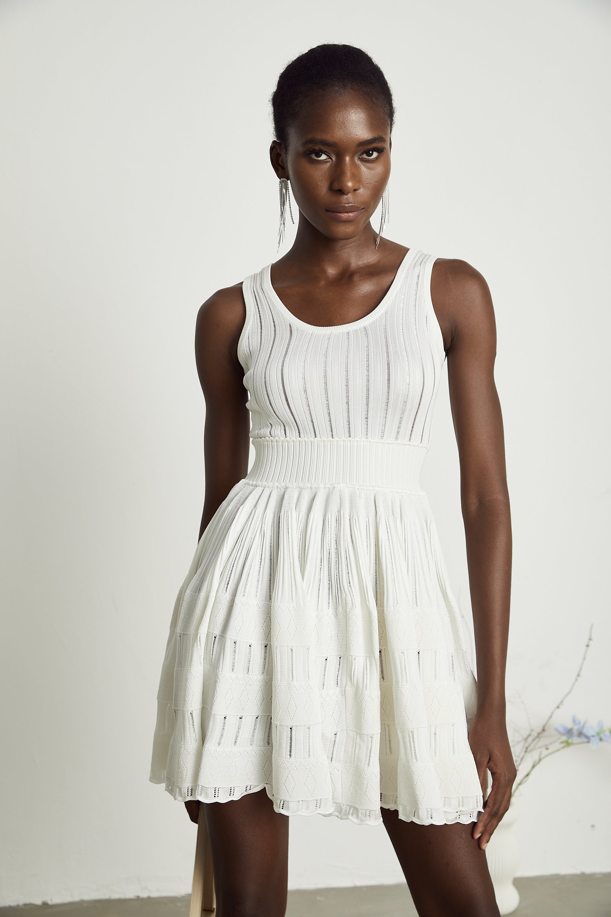 Noémie white cut-out pleated mini dress (Final Sale-US Only)