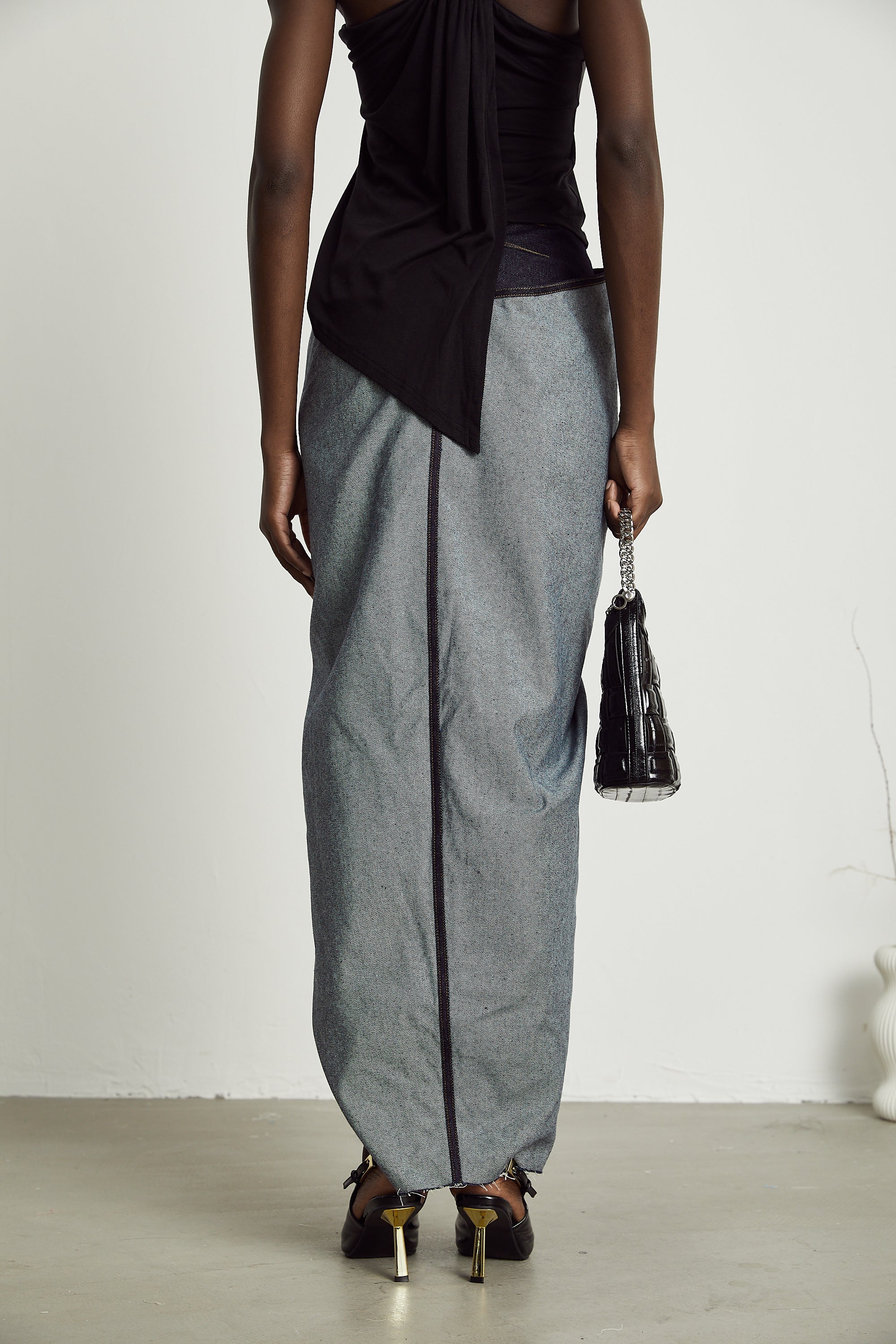Katherine draped denim skirt (US Only)