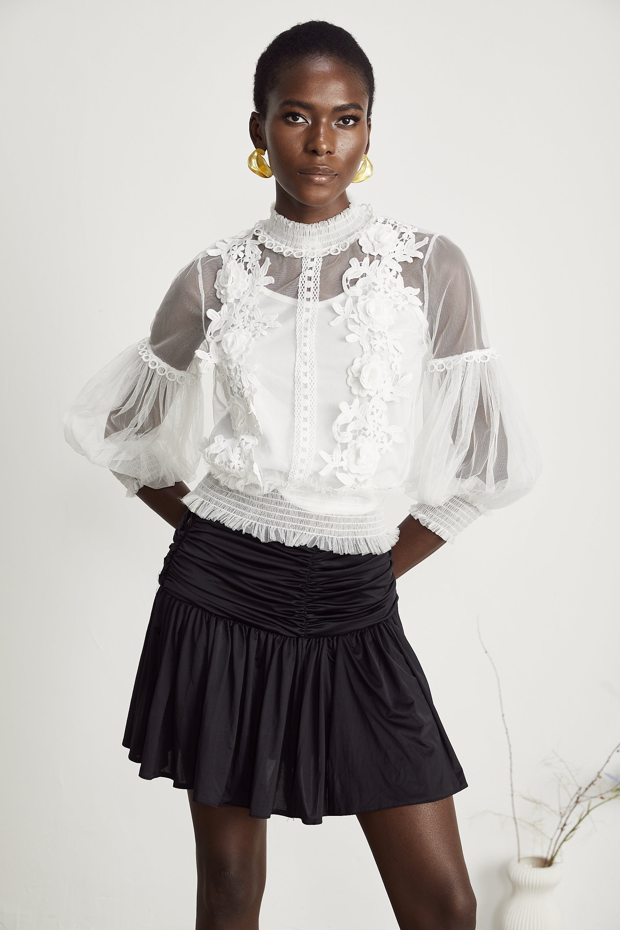 Aiza floral semi-sheer top (US Only)