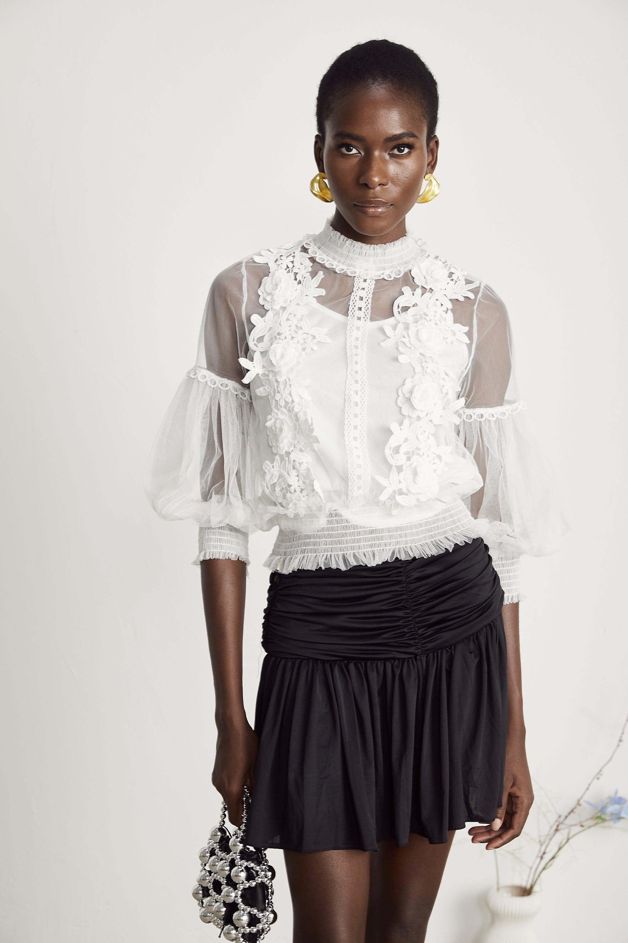 Aiza floral semi-sheer top (US Only)