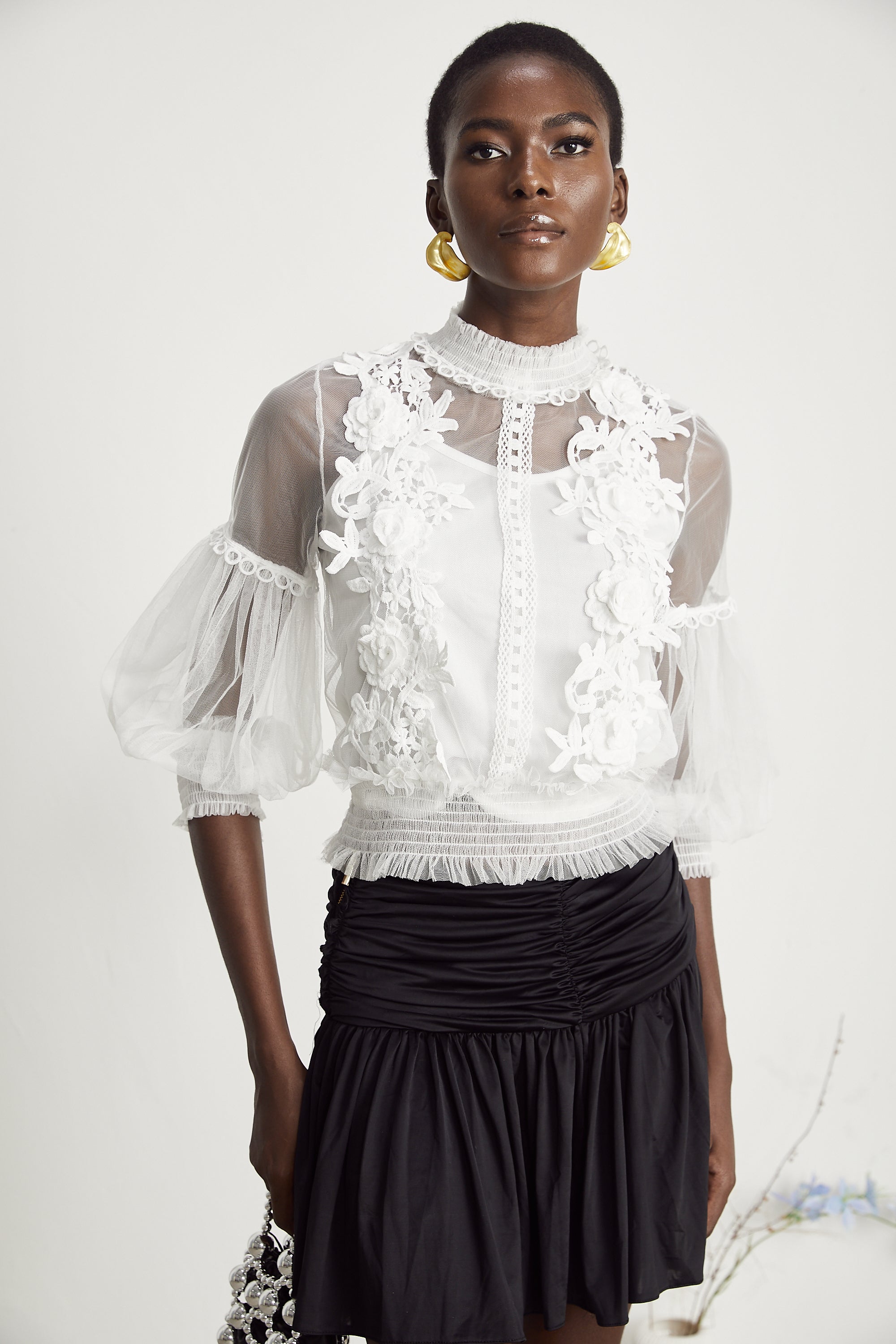 Aiza floral semi-sheer top (US Only)