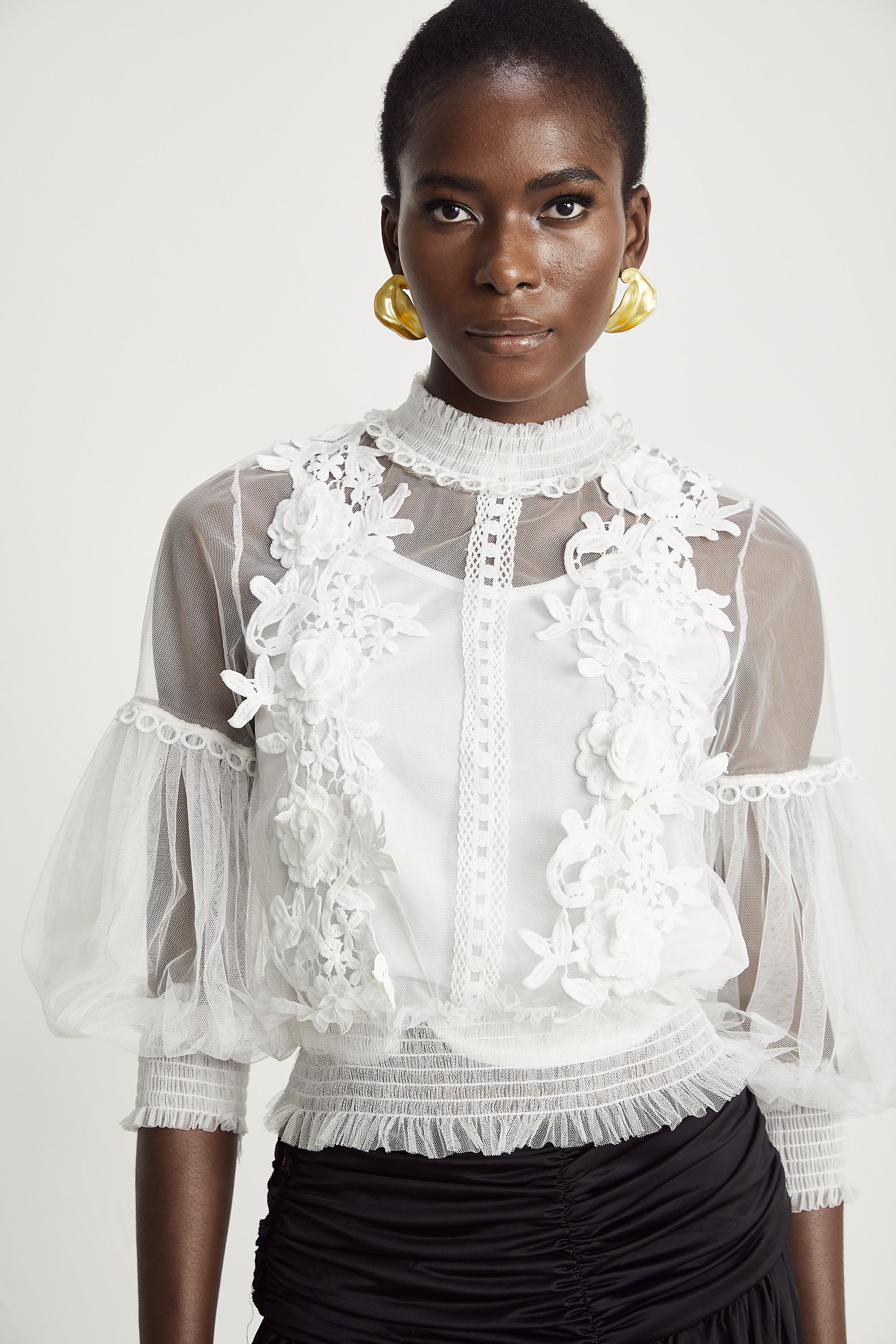 Aiza floral semi-sheer top (US Only)