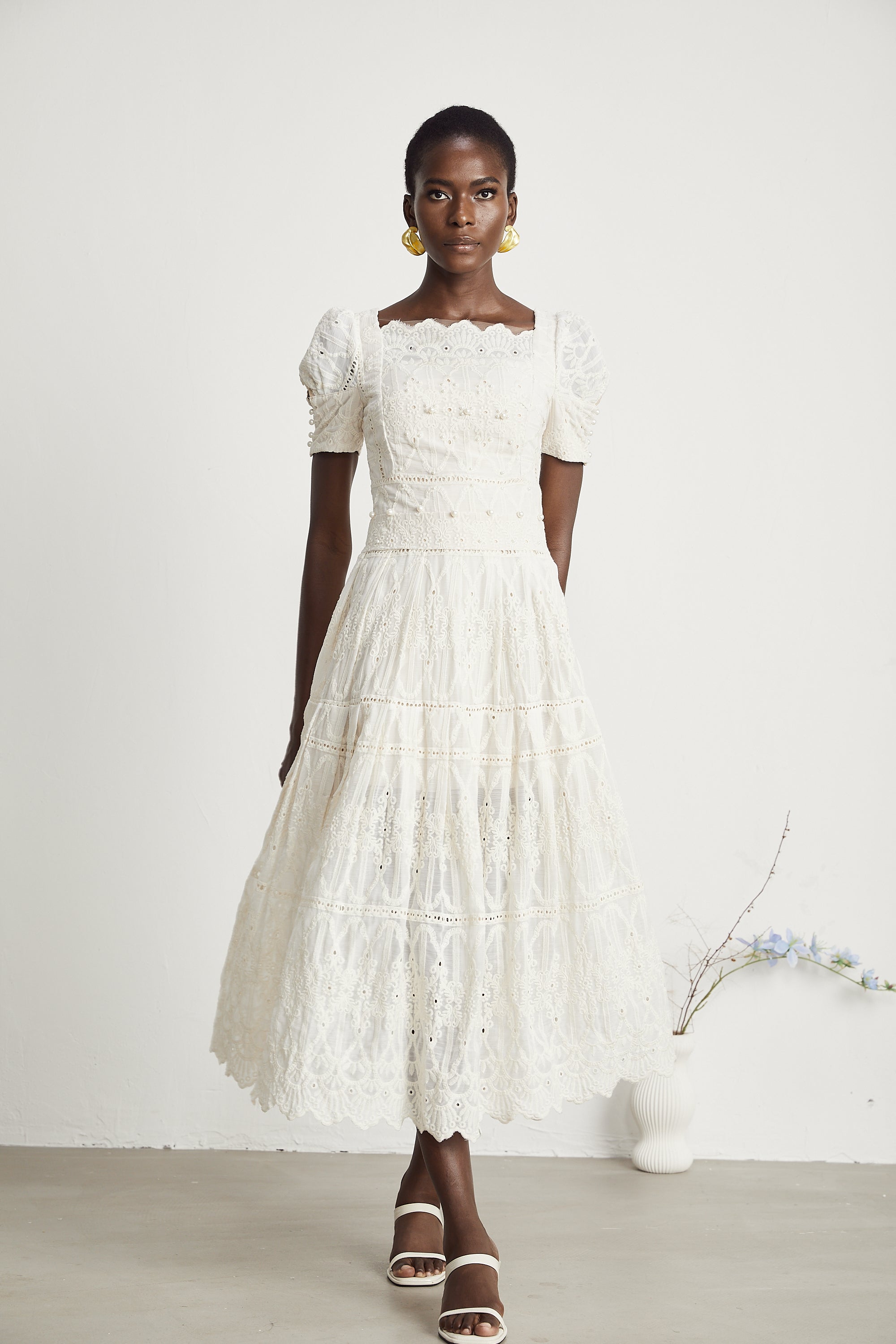 Anaïs faux-pearl embellished cut-out midi dress（Final Sale-US Only）