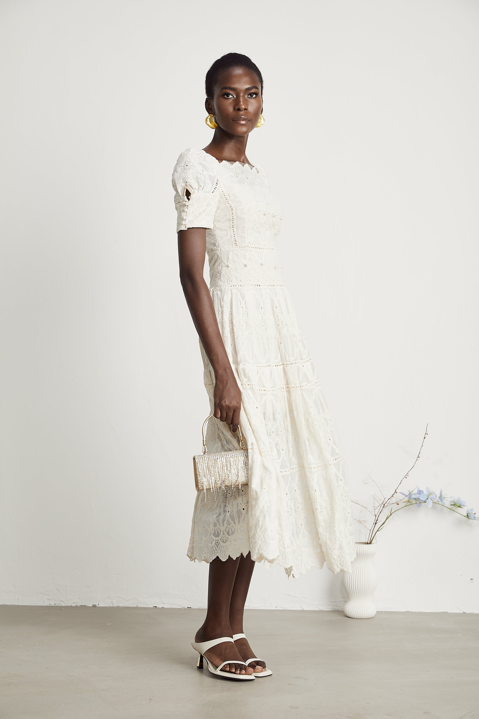 Anaïs faux-pearl embellished cut-out midi dress（Final Sale-US Only）