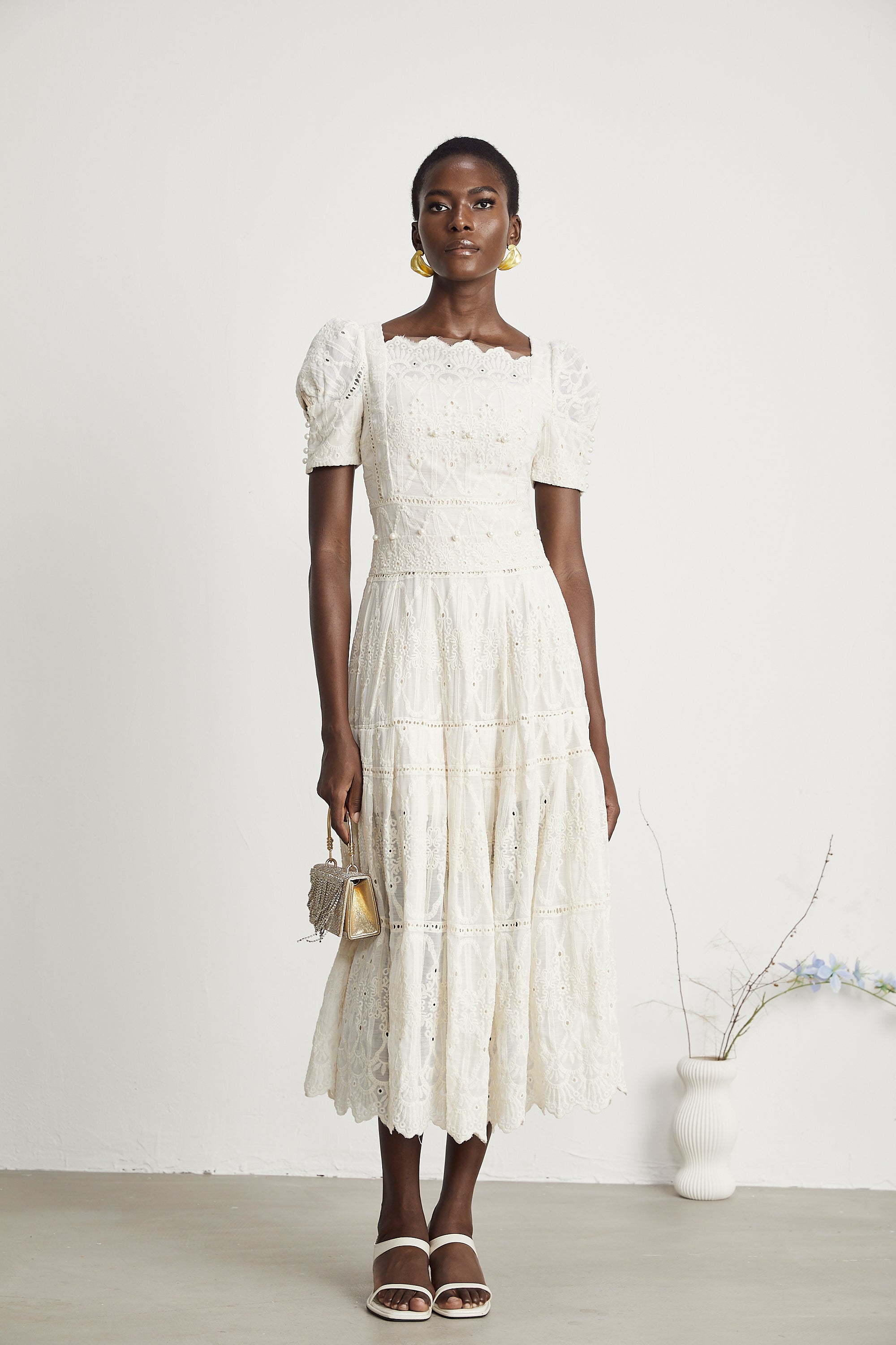Anaïs faux-pearl embellished cut-out midi dress（Final Sale-US Only）
