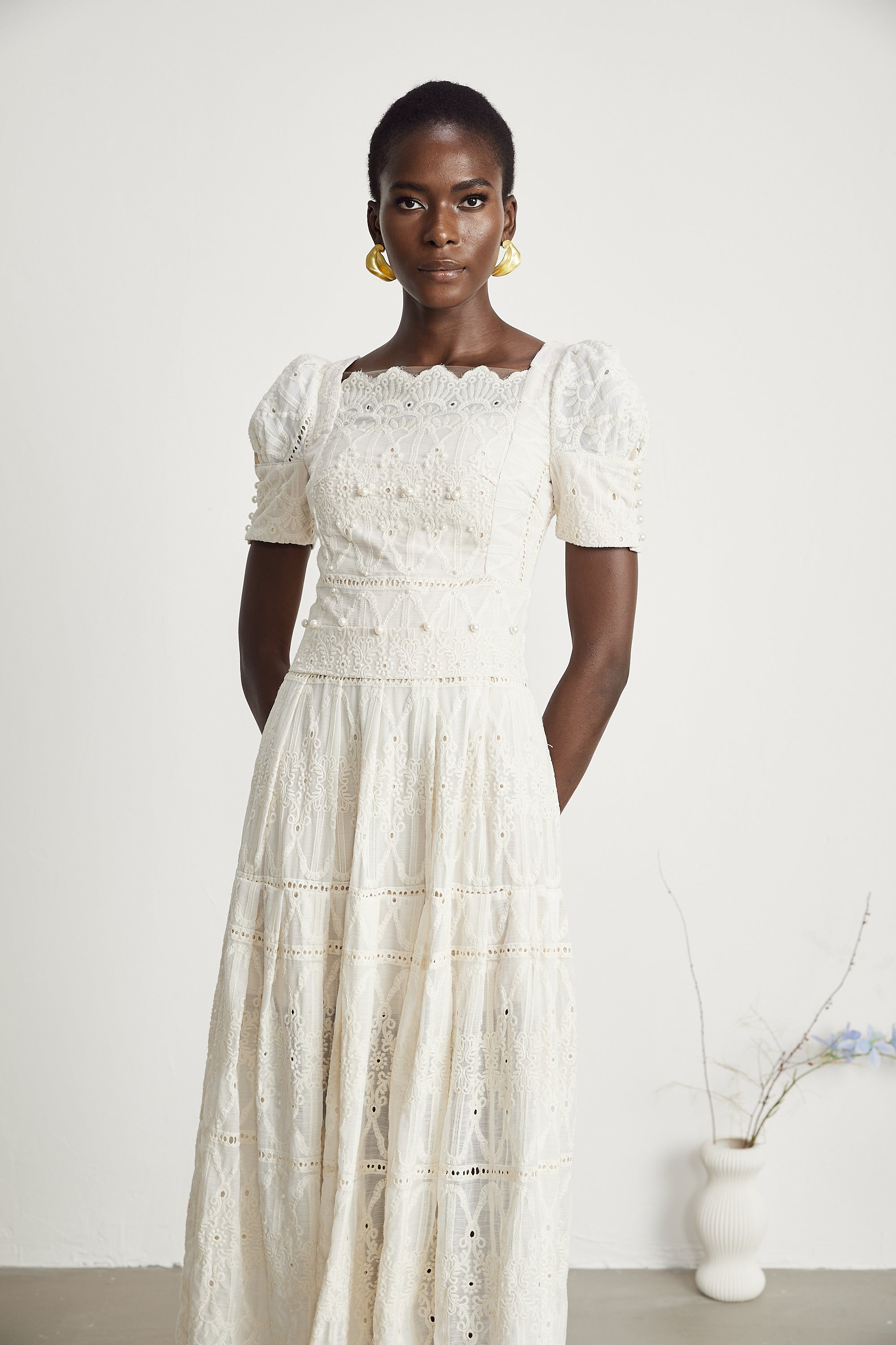 Anaïs faux-pearl embellished cut-out midi dress（Final Sale-US Only）