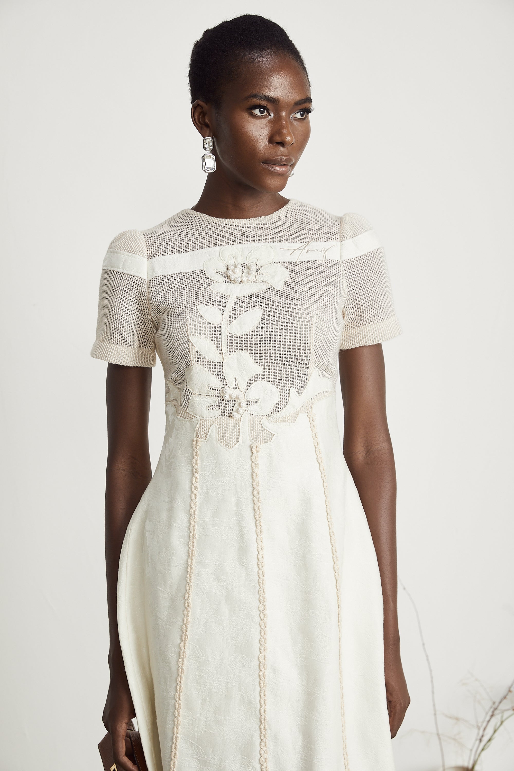 Diane floral embroidered openwork midi dress (Final Sale-US Only)