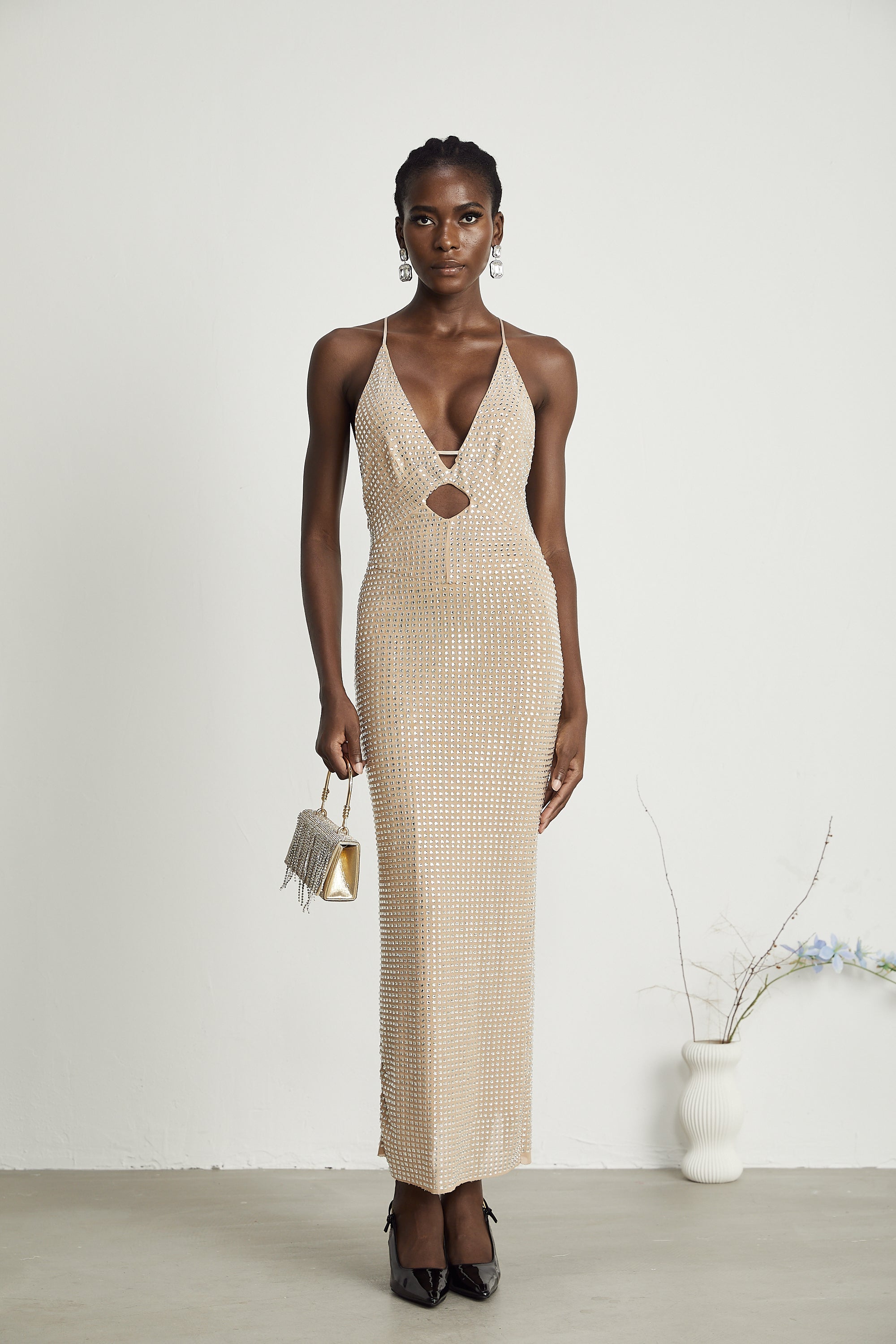 Sorrel embellished cut-out midi dress (US Only)