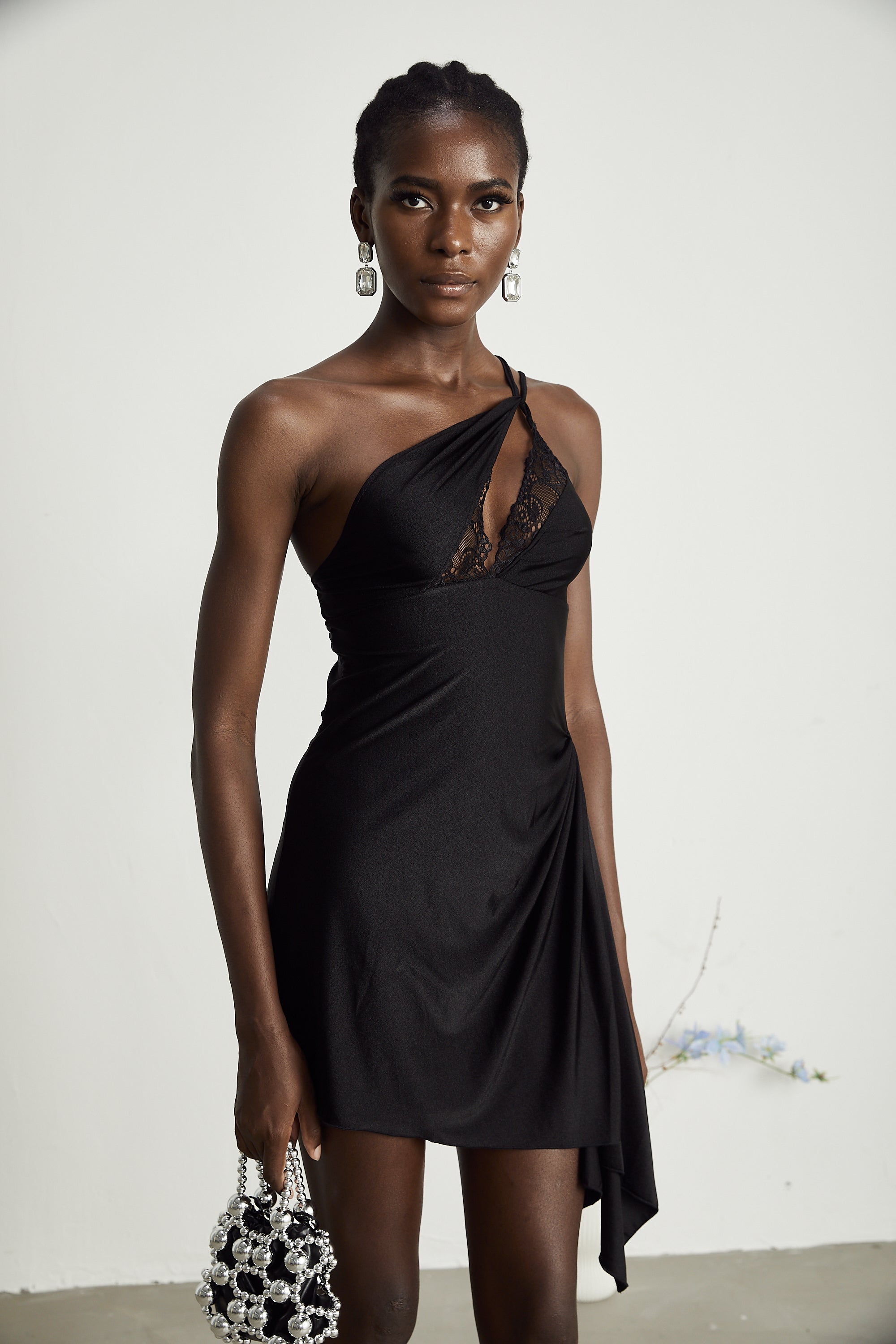 Juana lace-detail asymmetrical mini dress (Final Sale)