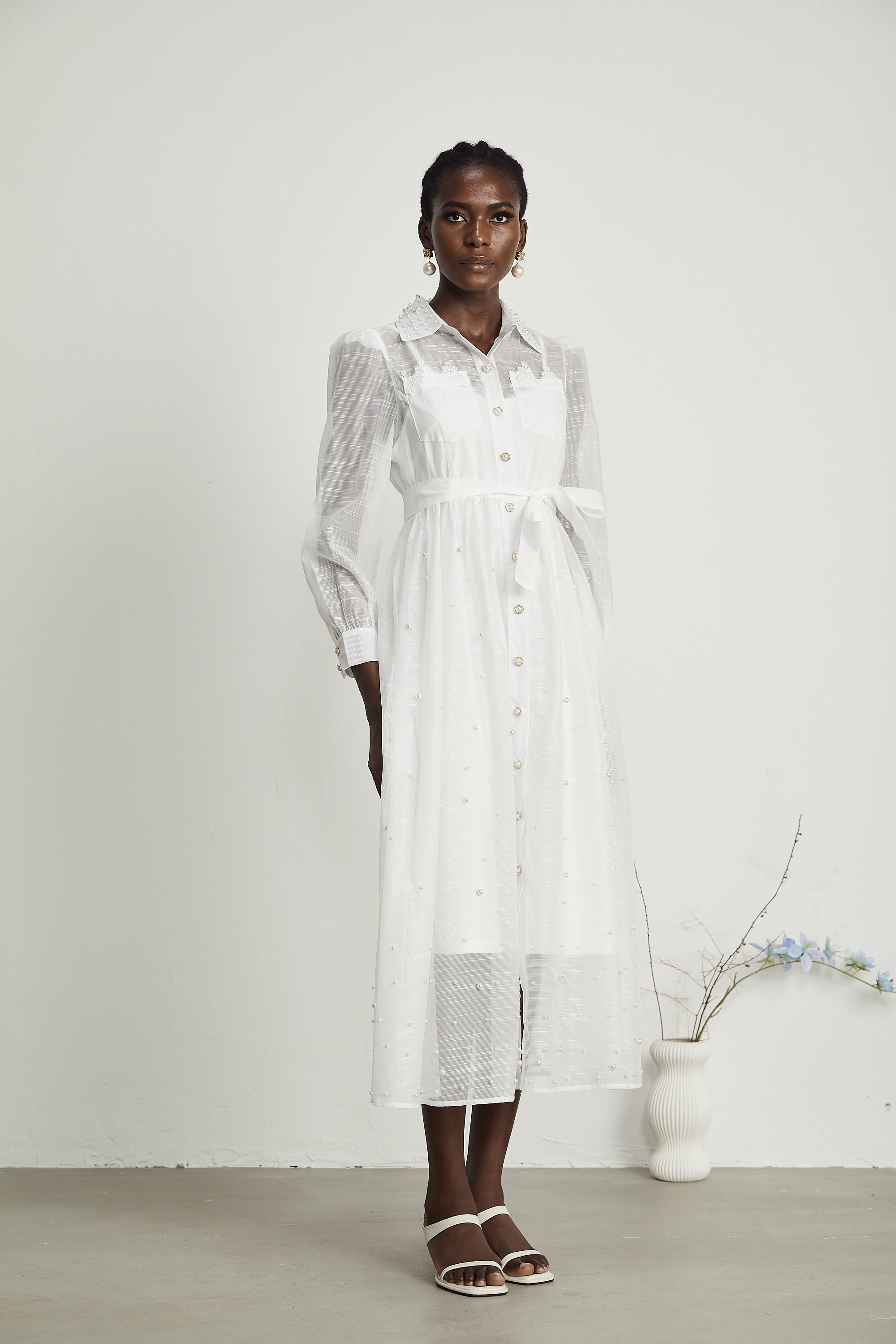 Bennett faux-pearl embellished midi dress (US Only)