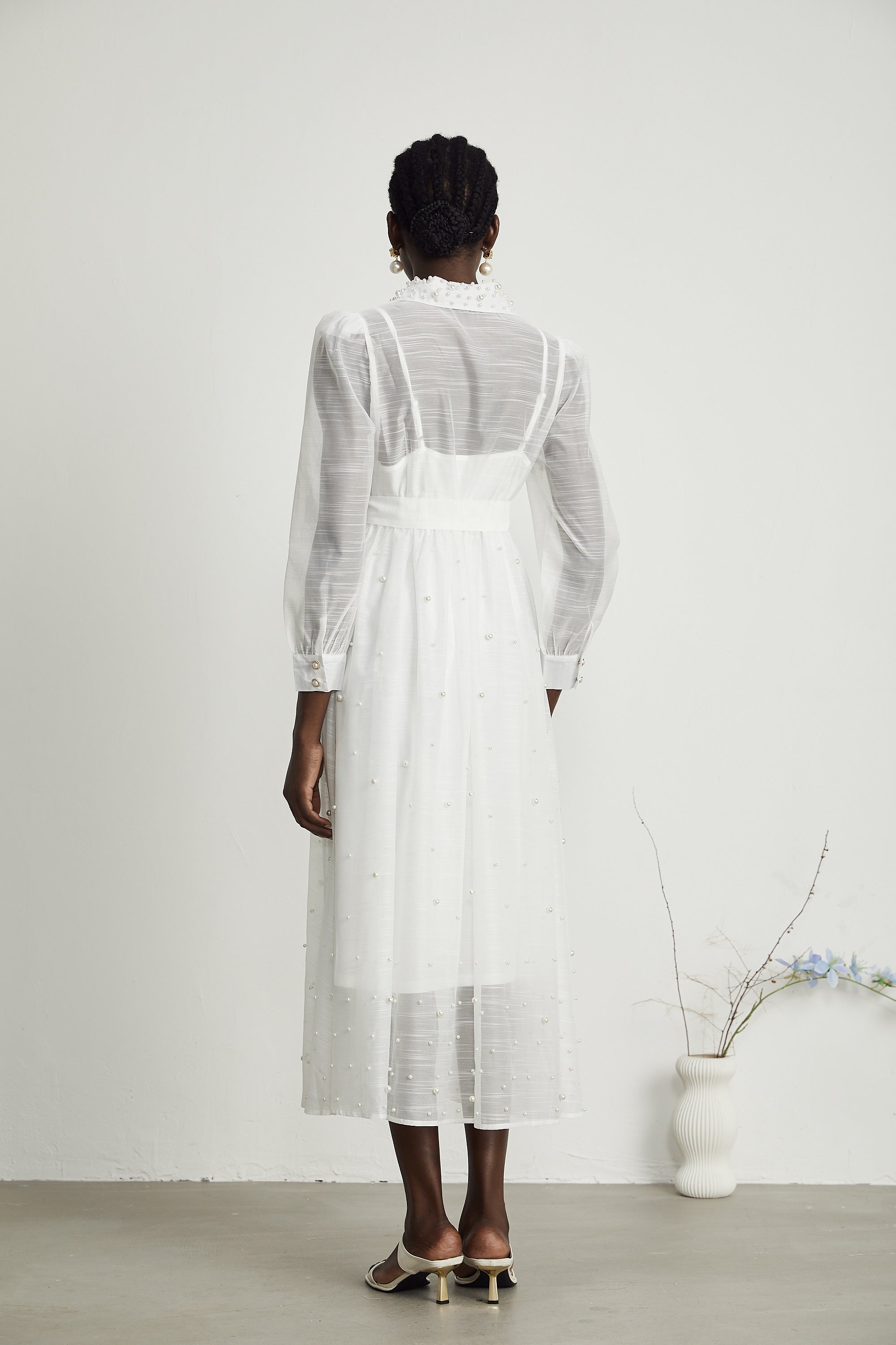 Bennett faux-pearl embellished midi dress (US Only)
