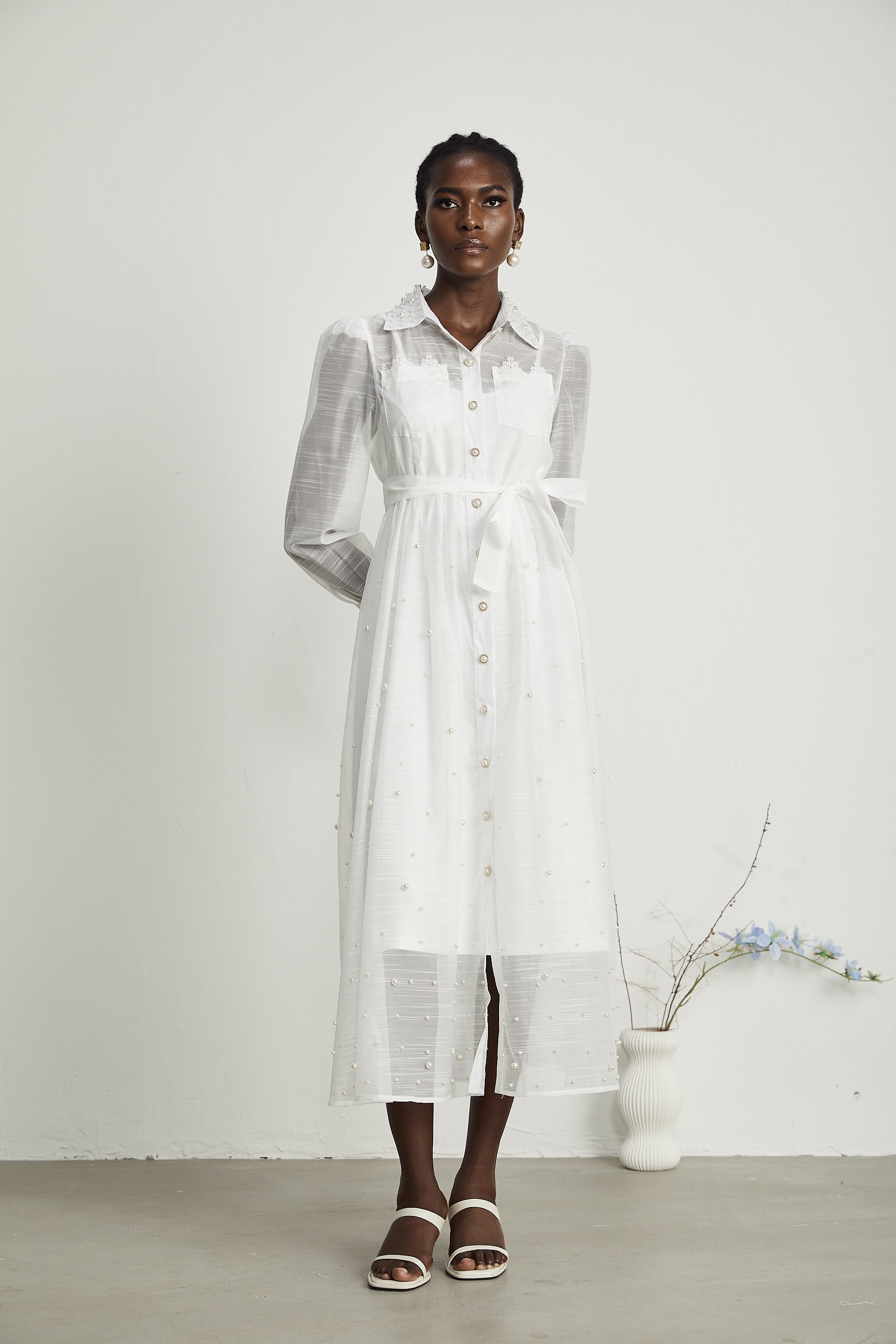 Bennett faux-pearl embellished midi dress (US Only)