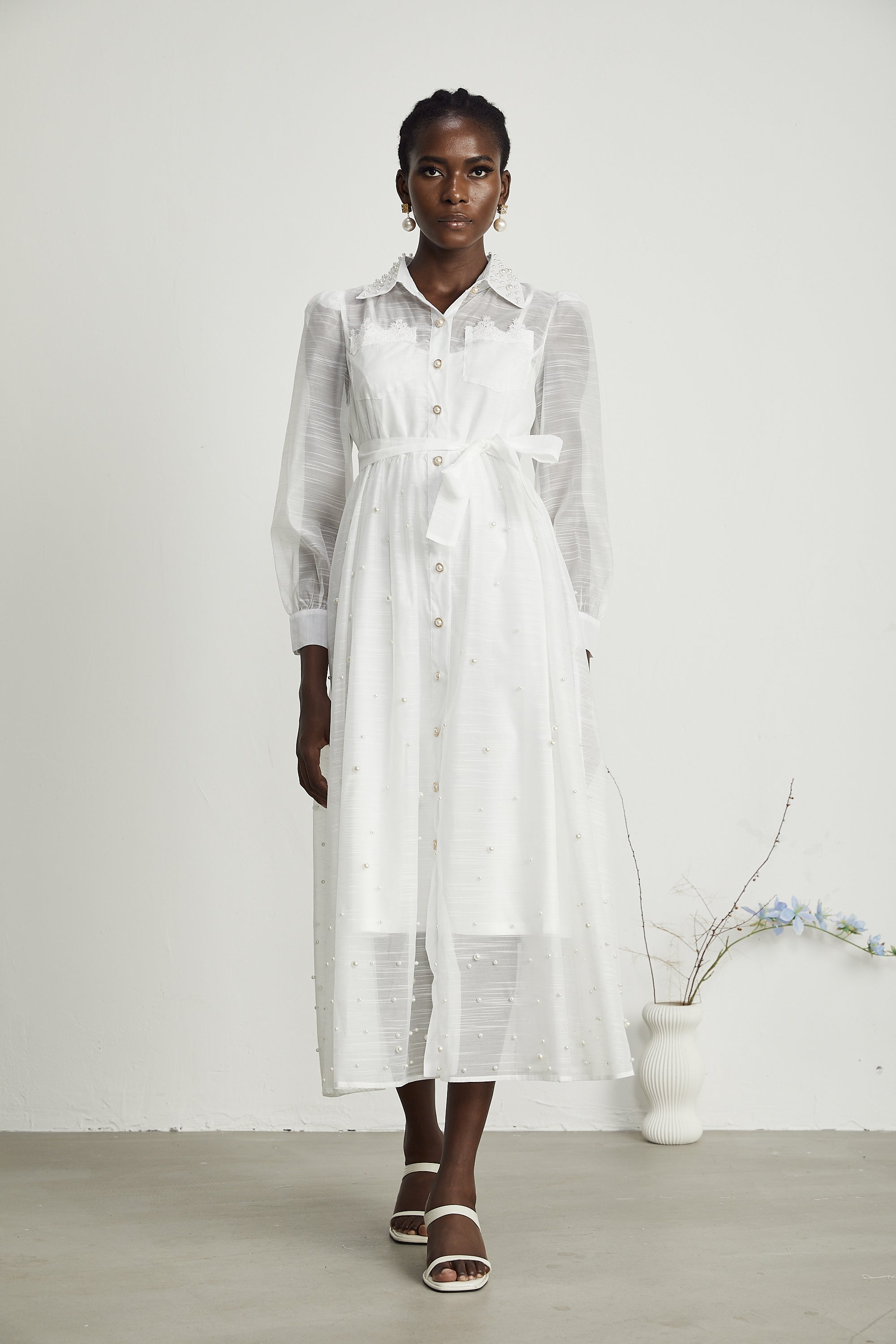 Bennett faux-pearl embellished midi dress (US Only)
